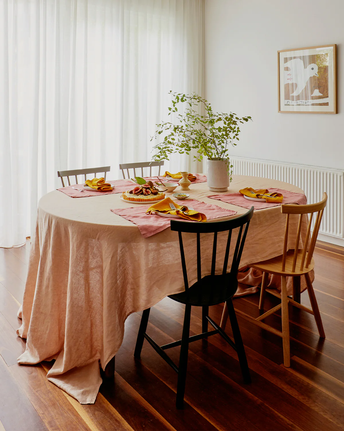 Terracotta 100% French Flax Linen Tablecloth - Image 6