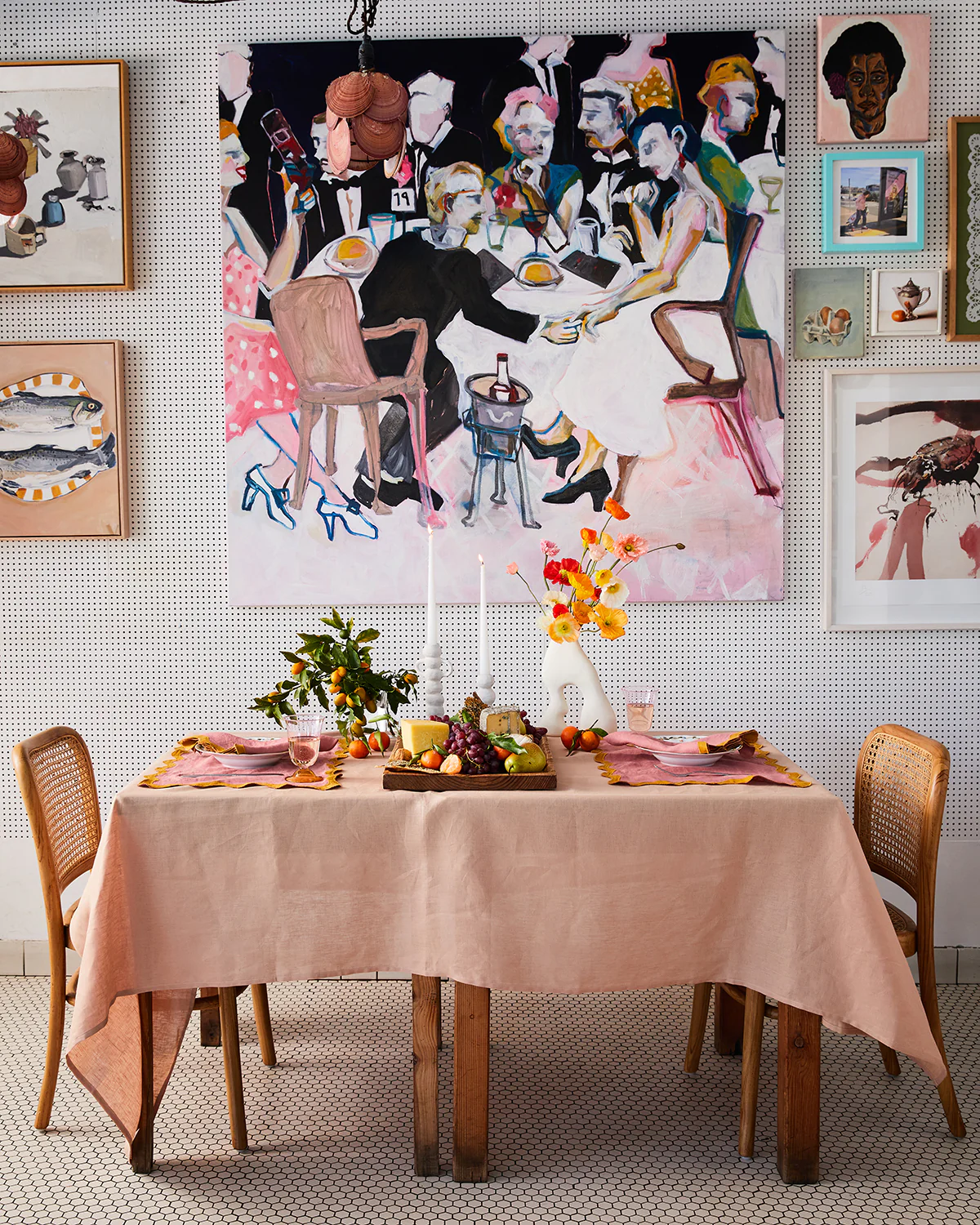 Pink Clay & Turmeric 100% French Flax Linen Scalloped Napkins (Set of Four) - Image 4