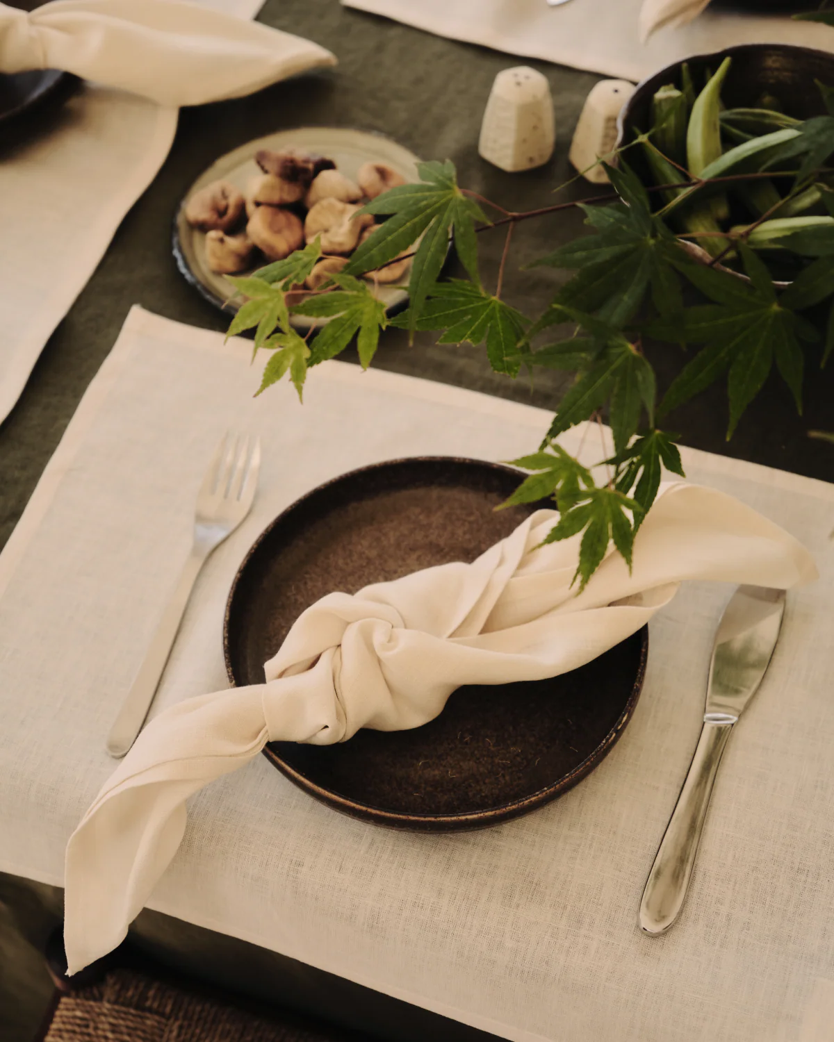 Olive 100% French Flax Linen Tablecloth - Image 5