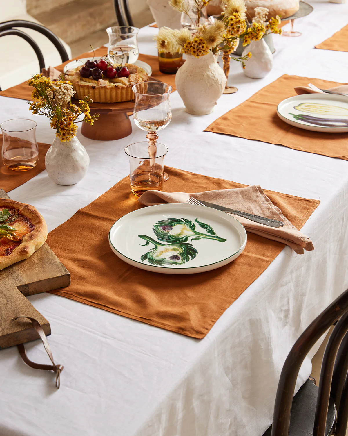 White 100% French Flax Linen Tablecloth - Image 3