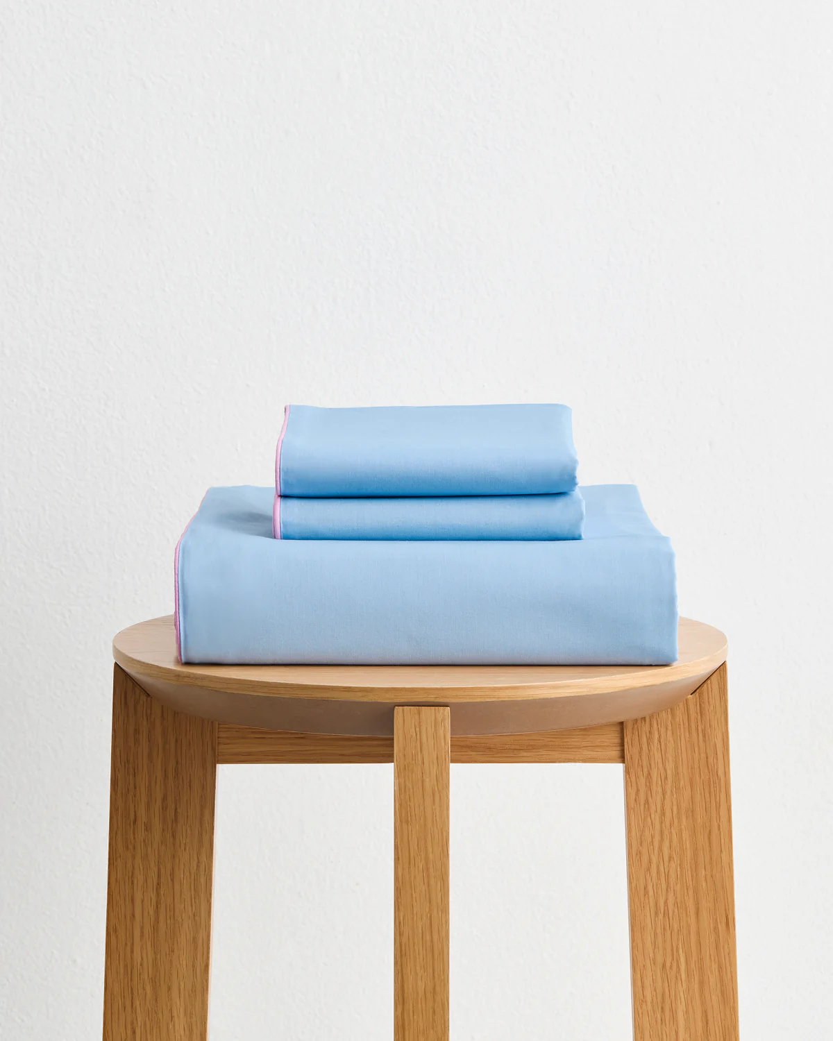 Aegean, Sky & Bubblegum Piped 100% Organic Cotton Duvet Cover Set - Image 2