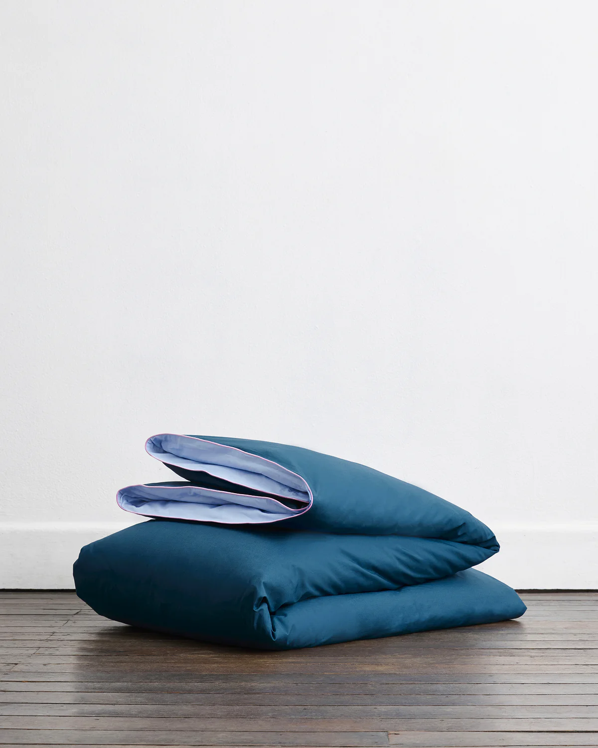 Aegean, Sky & Bubblegum Piped 100% Organic Cotton Duvet Cover