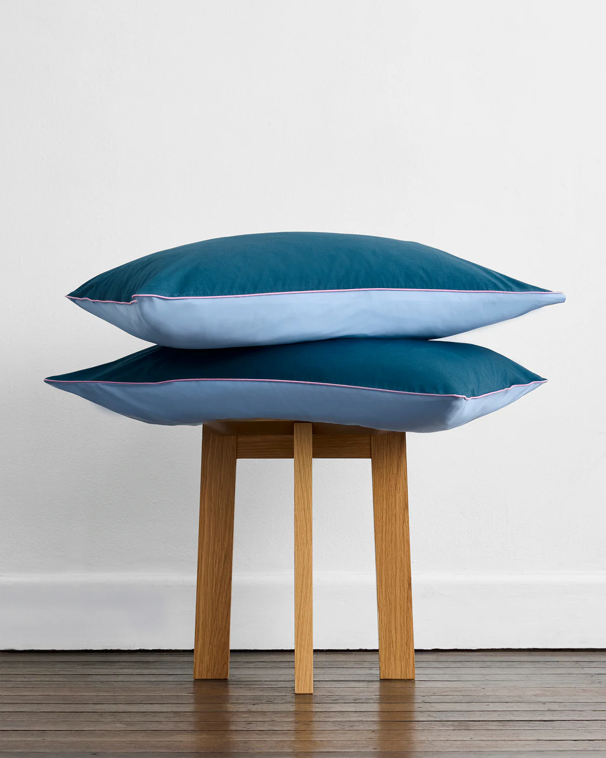 Aegean, Sky & Bubblegum Piped 100% Organic Cotton Duvet Cover Set - Image 5