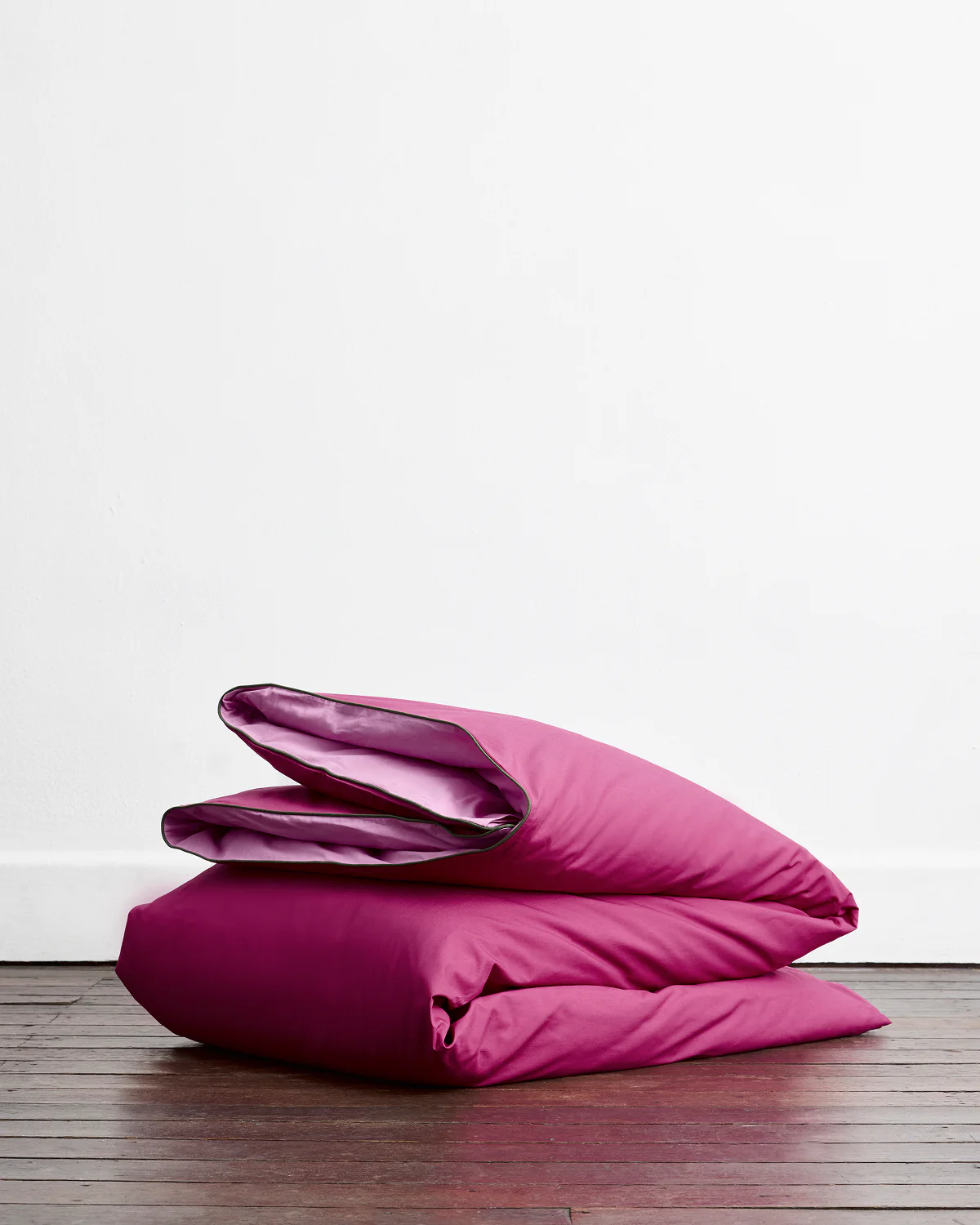 Berry, Bubblegum & Moss Piped 100% Organic Cotton Bedding Bundle - Image 3