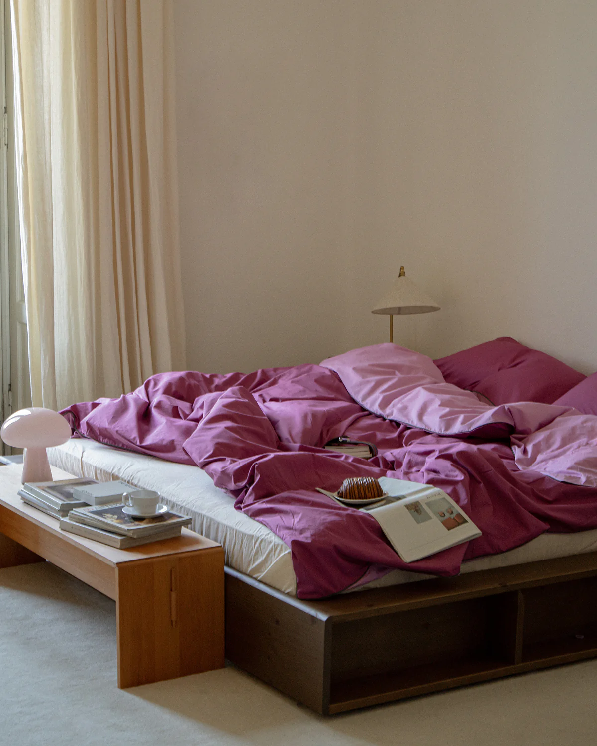 Berry, Bubblegum & Moss Piped 100% Organic Cotton Duvet Cover - Image 9