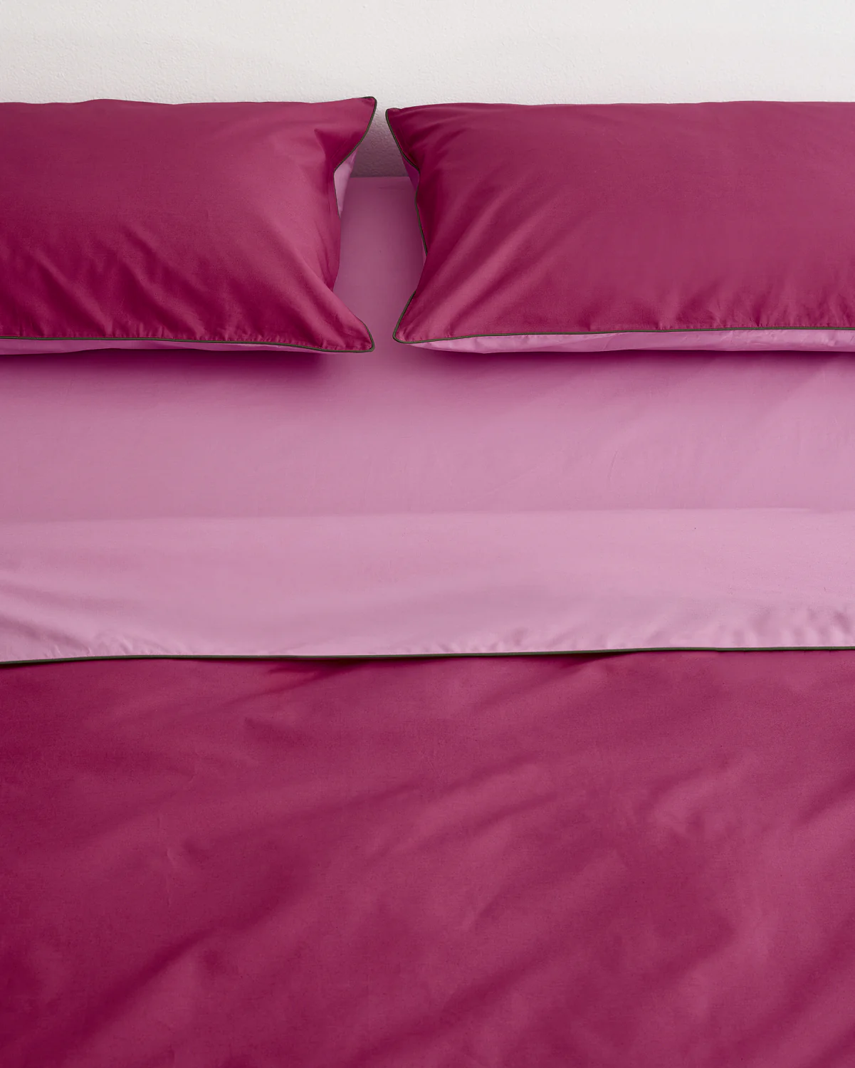 Berry, Bubblegum & Moss Piped 100% Organic Cotton Duvet Cover - Image 5