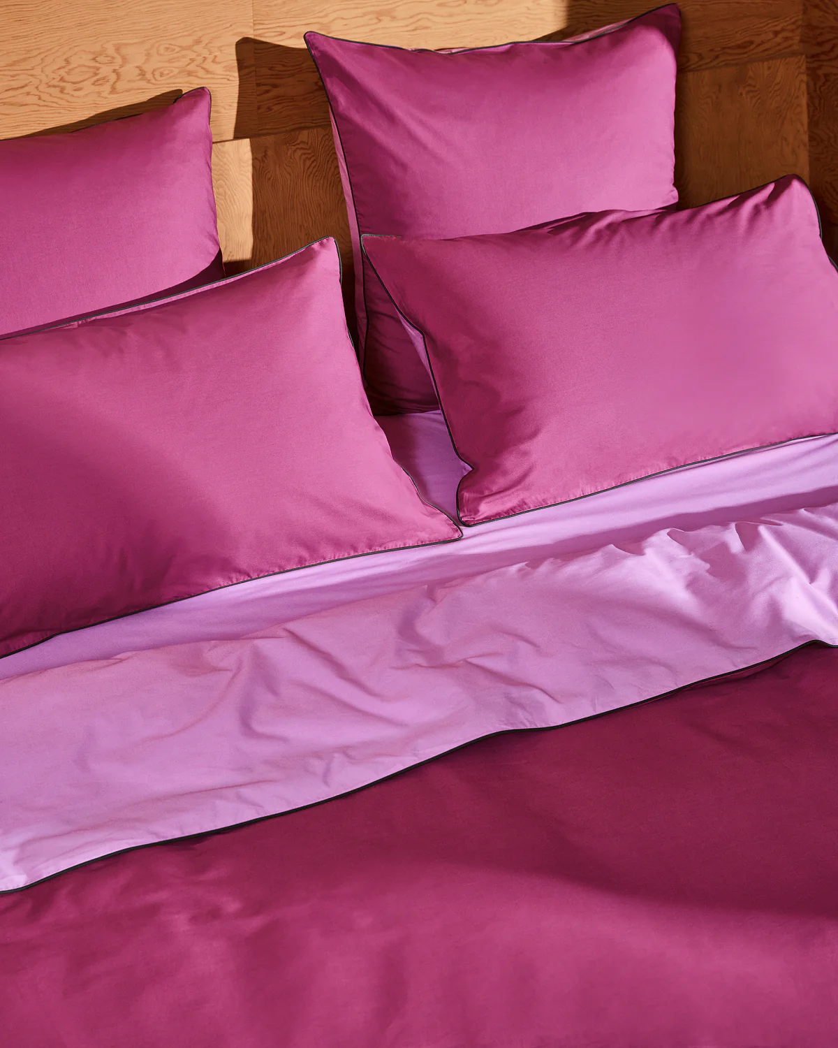 Berry, Bubblegum & Moss Piped 100% Organic Cotton Pillowcases (Set of Two) - Image 7