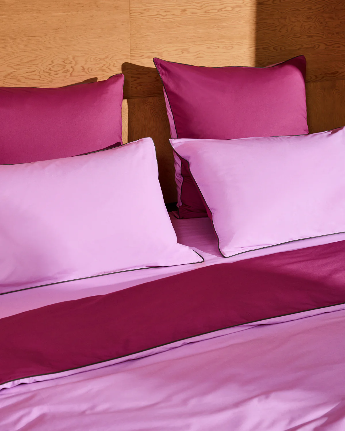 Berry, Bubblegum & Moss Piped 100% Organic Cotton Pillowcases (Set of Two) - Image 8