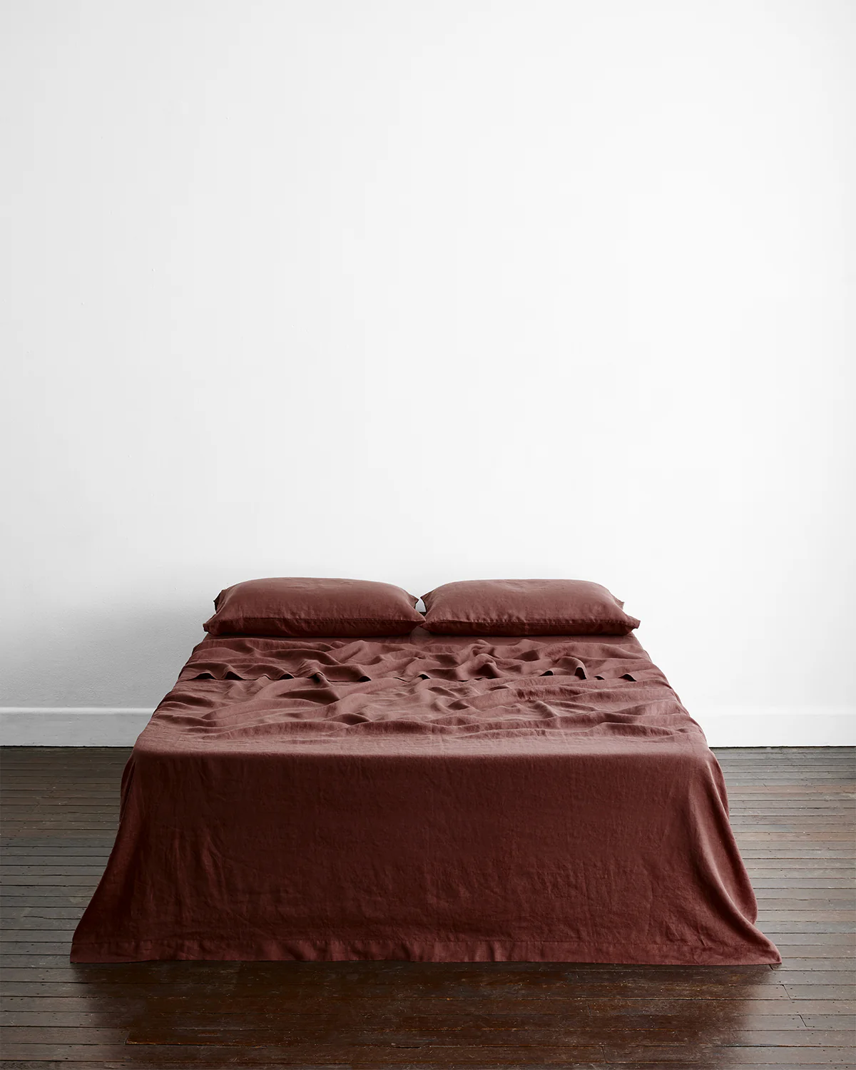 Cacao 100% French Flax Linen Flat Sheet - Image 3
