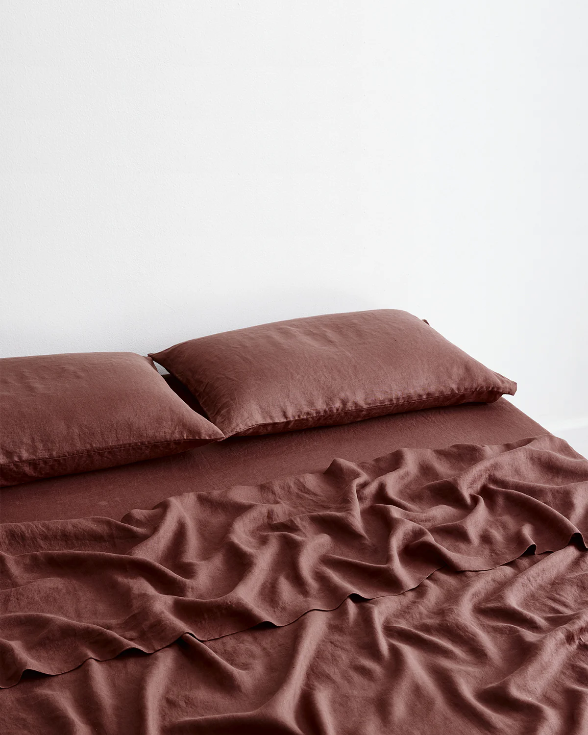 Cacao 100% French Flax Linen Fitted Sheet - Image 3