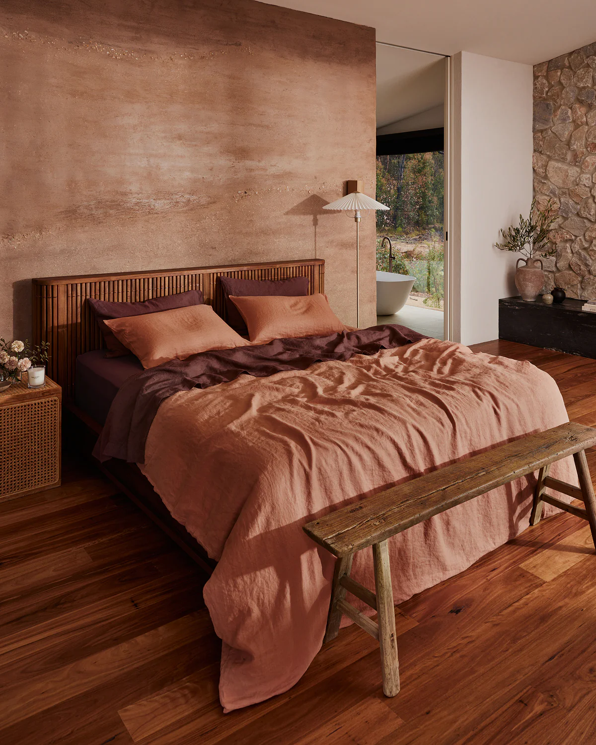 Cacao 100% French Flax Linen Flat Sheet - Image 5