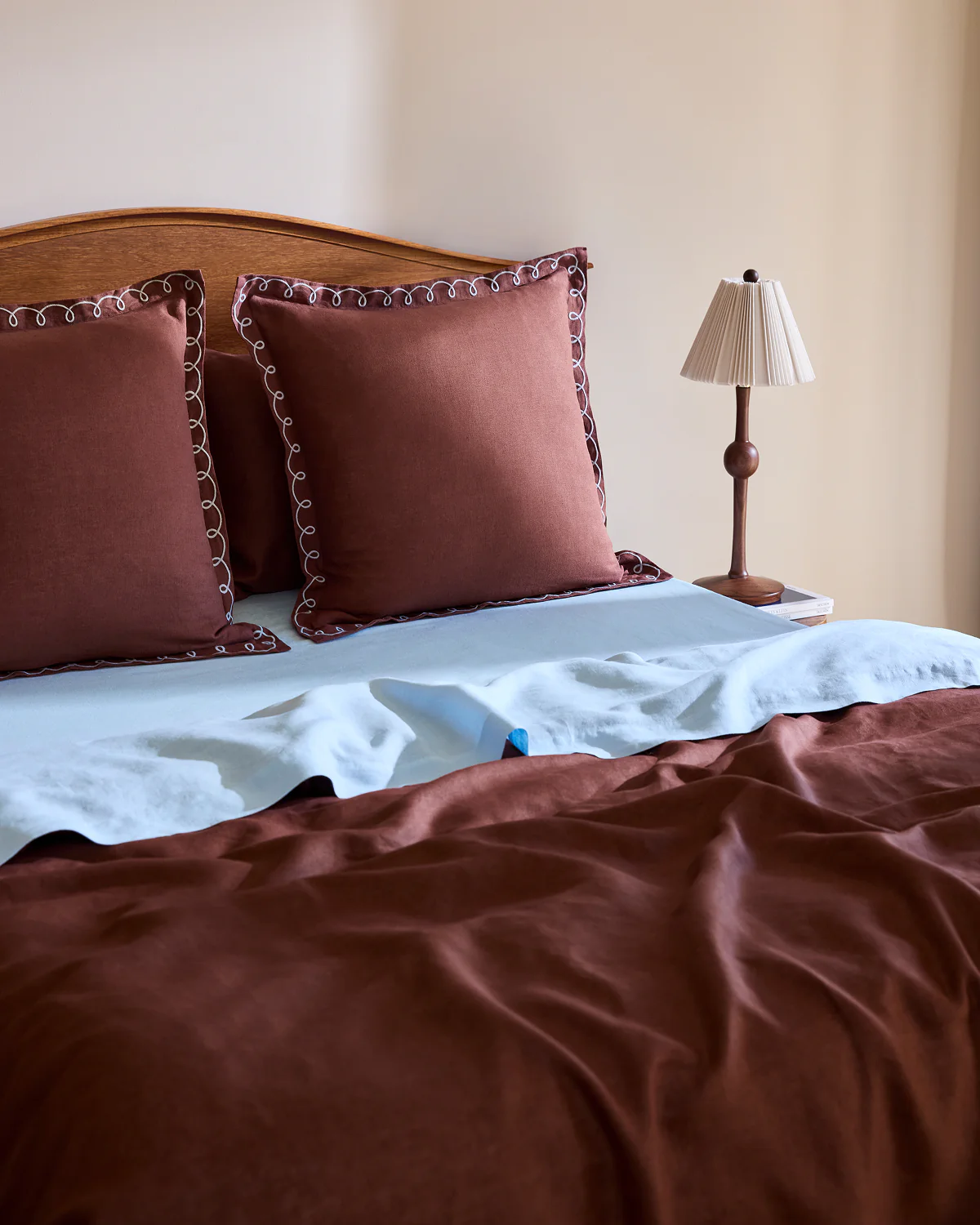 Cacao & Coast 100% French Flax Linen Swirl European Pillowcases (Set of Two) - Image 3