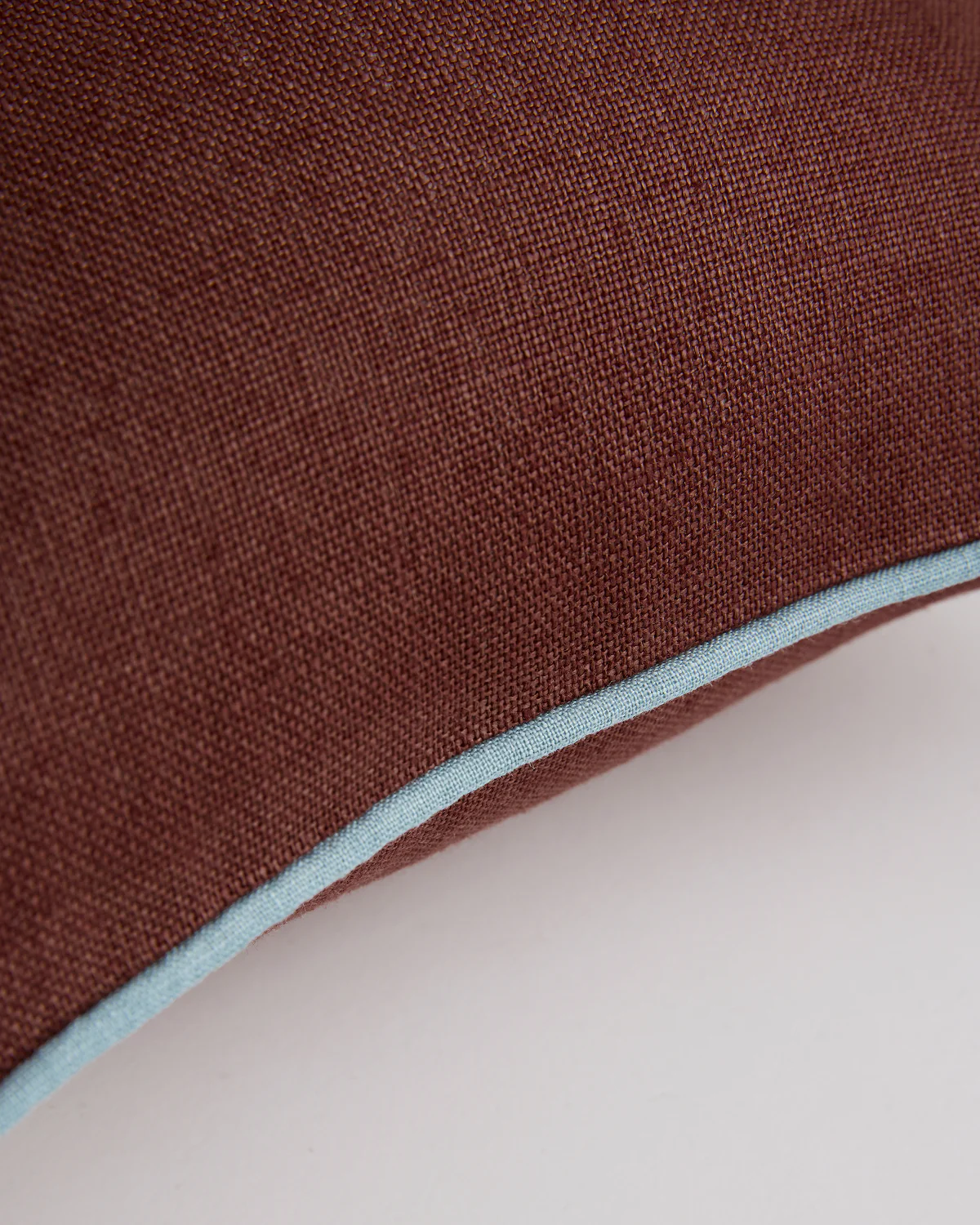 Cacao & Lagoon 100% French Flax Linen Piped Cushion Cover - Image 2