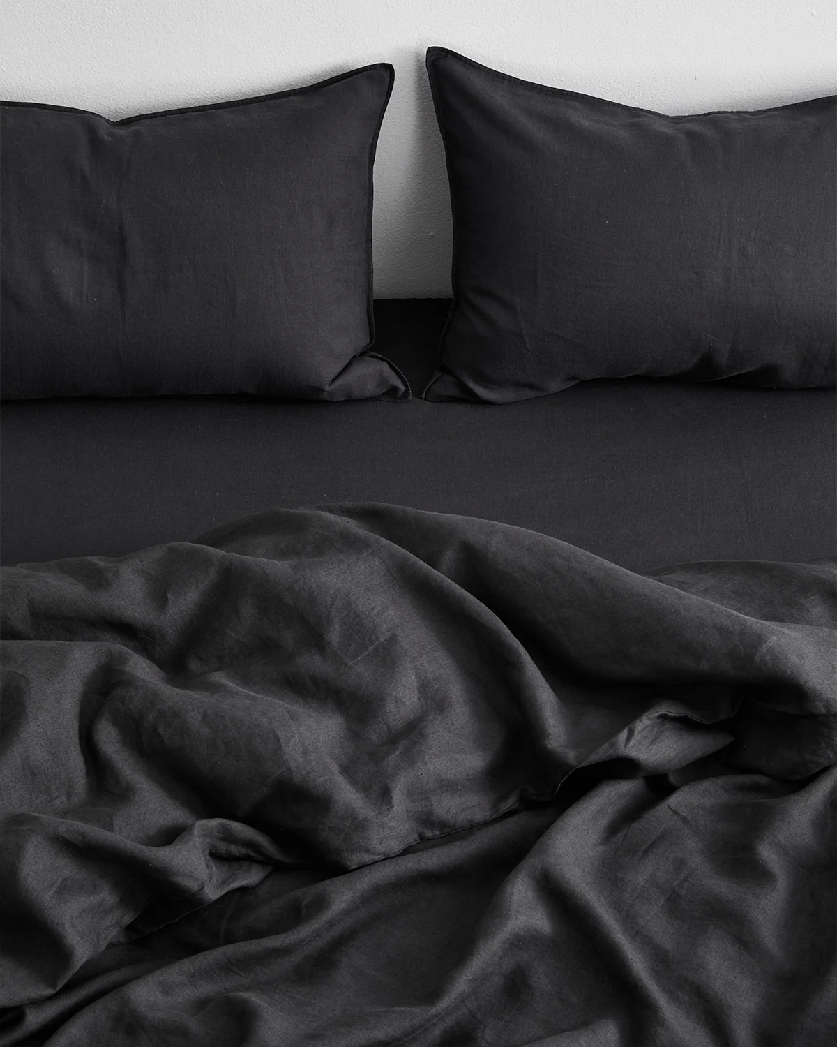 Charcoal 100% French Flax Linen Duvet Cover - Image 3