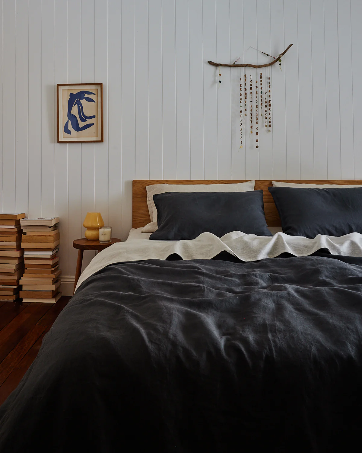 Charcoal 100% French Flax Linen King Pillowcases (Set of Two) - Image 3