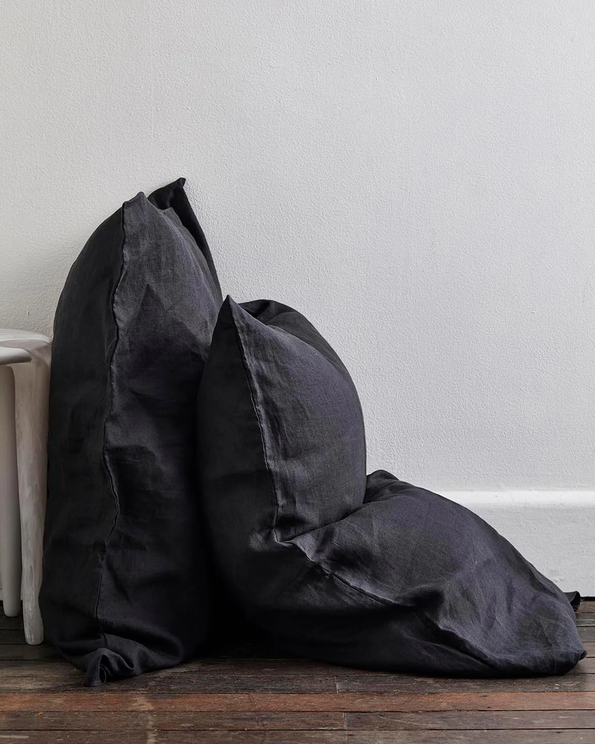 Charcoal & Oatmeal 100% French Flax Linen Bedding Bundle - Image 7
