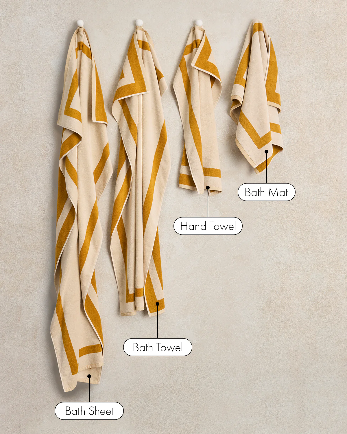 Crème & Turmeric Two-Toned 100% Cotton Terry Bath Sheet - Image 7
