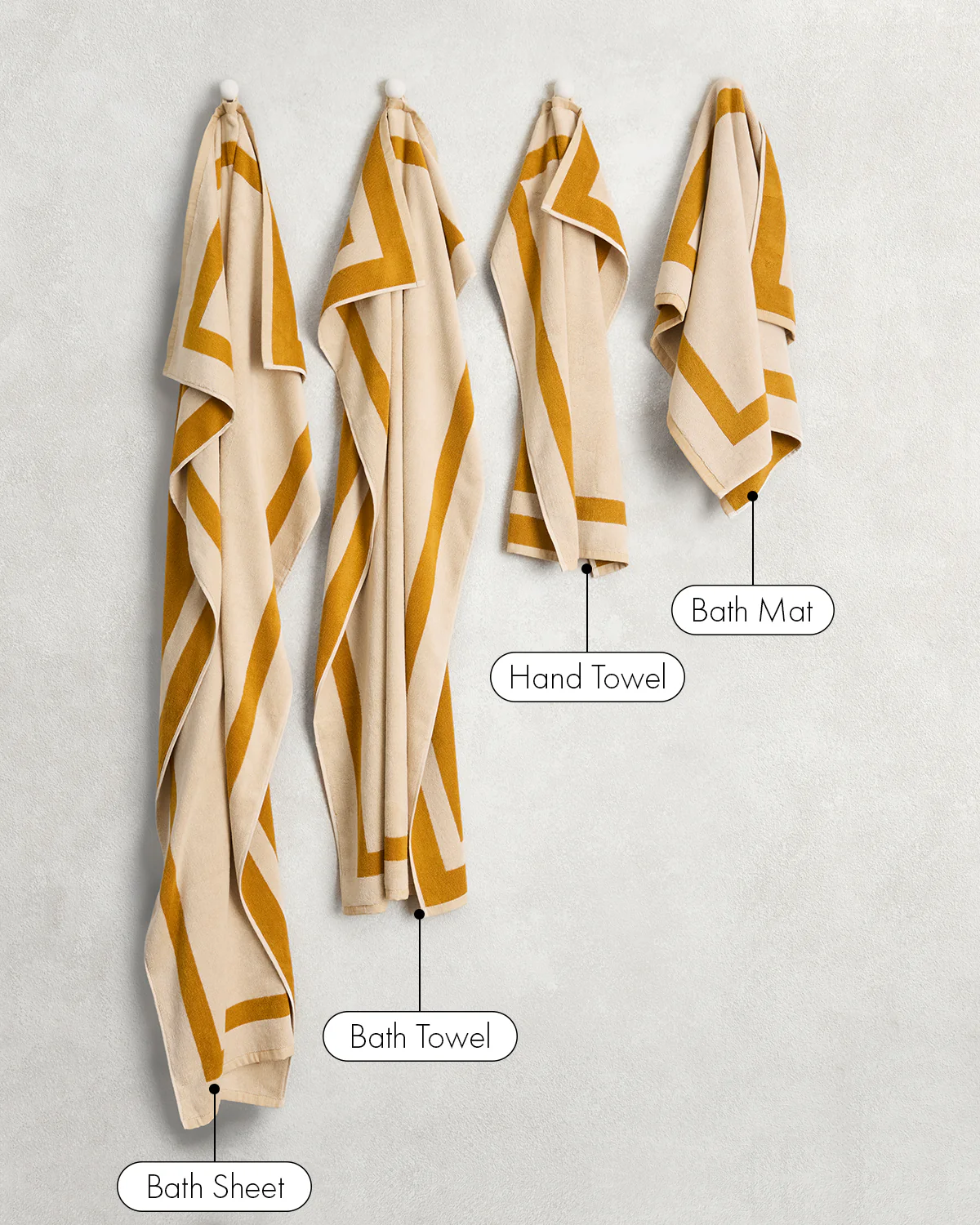 Crème & Turmeric Two-Toned 100% Cotton Terry Hand Towel - Image 7