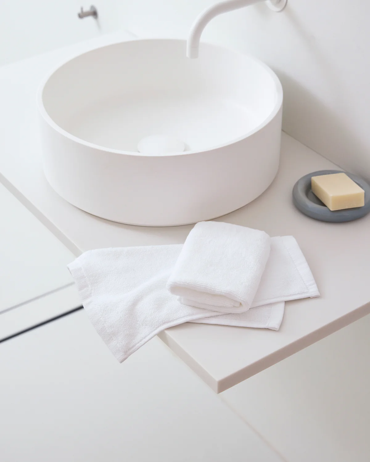 Crisp White 100% Cotton Terry Face Washers (Set of Two) - Image 5