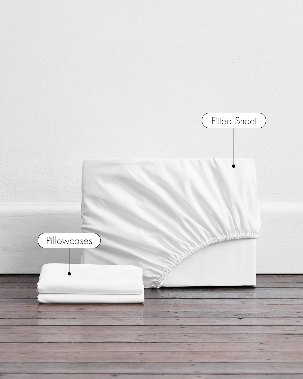 Crisp White 100% Organic Cotton Fitted Sheet Set - Image 2