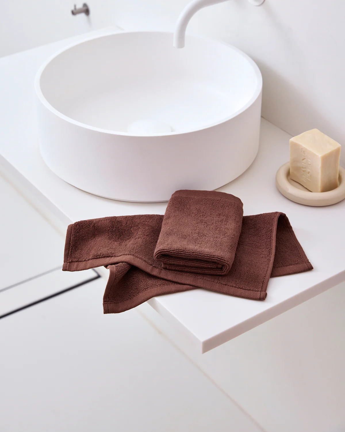 Espresso 100% Cotton Terry Face Washers (Set of Two) - Image 5