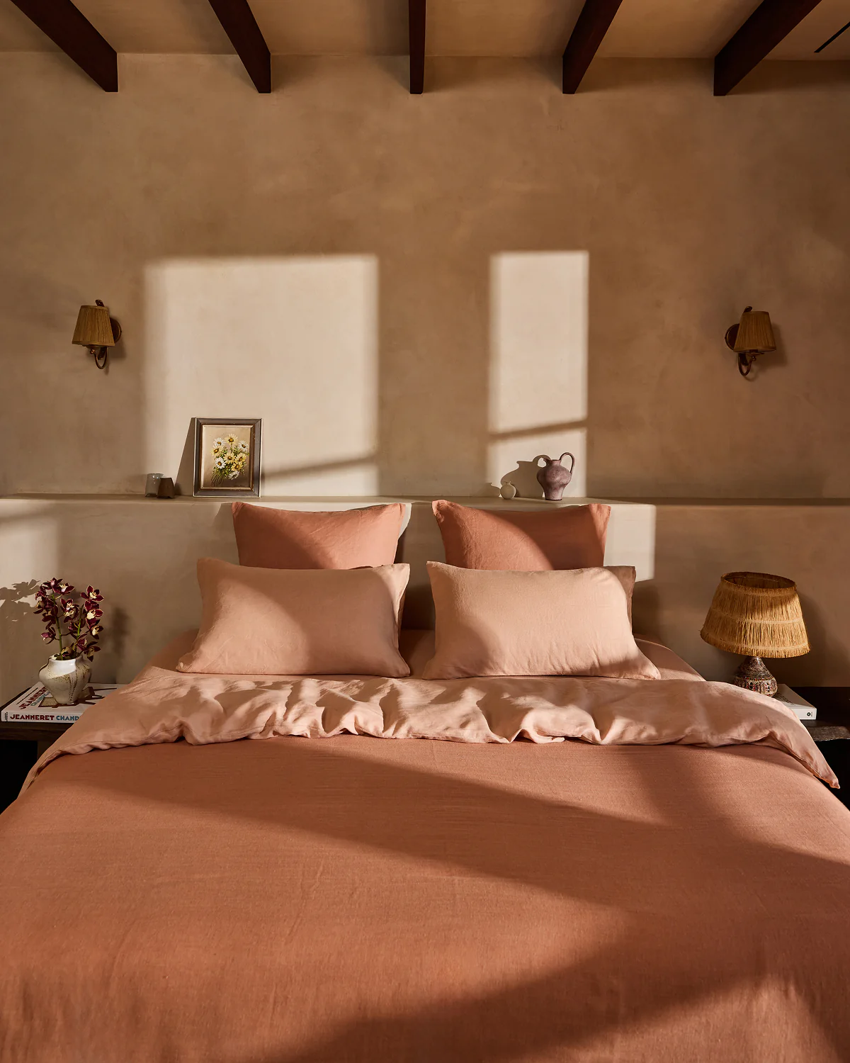 Terracotta 100% French Flax Linen Flat Sheet - Image 8