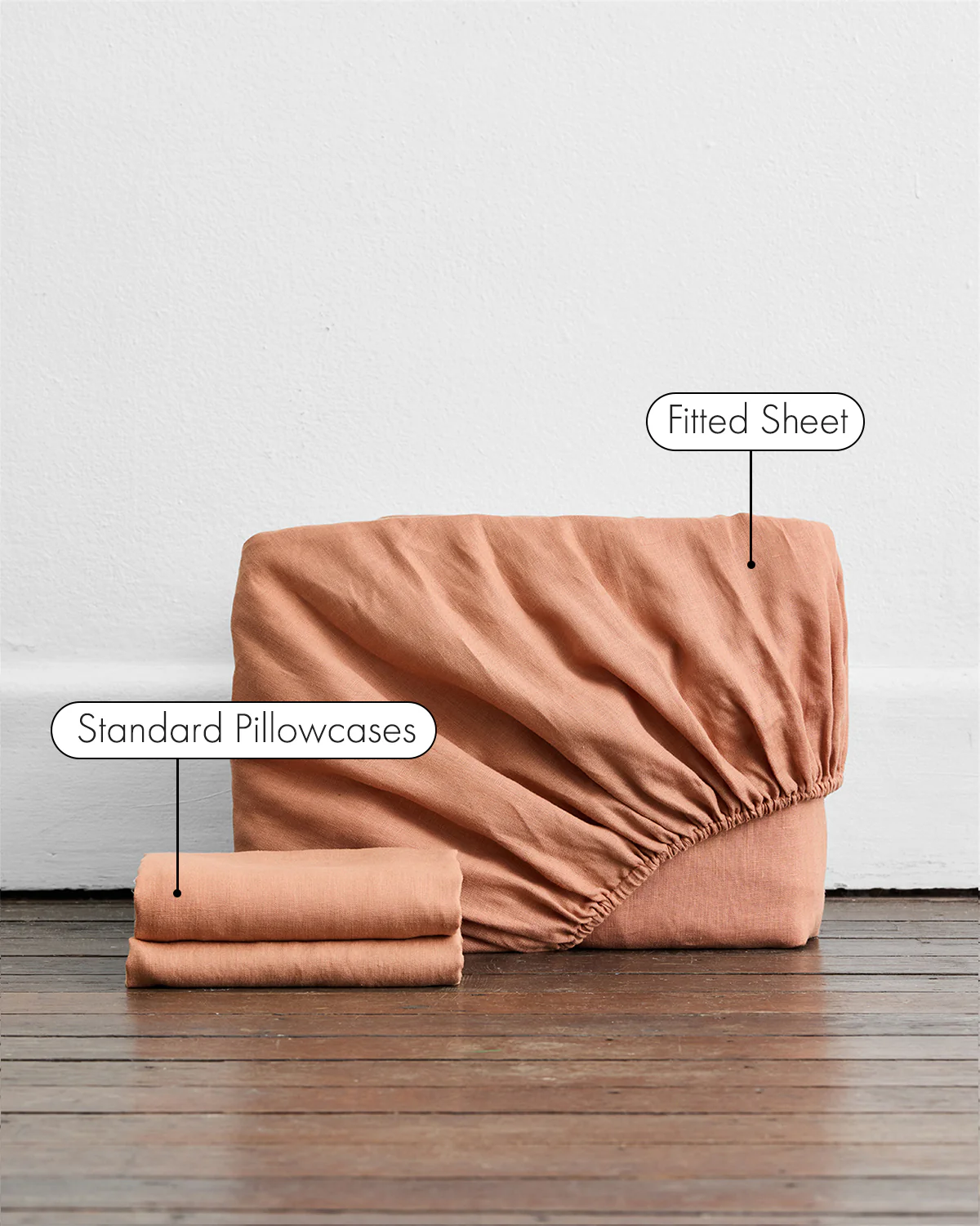 Hazelnut 100% French Flax Linen Fitted Sheet Set - Image 2