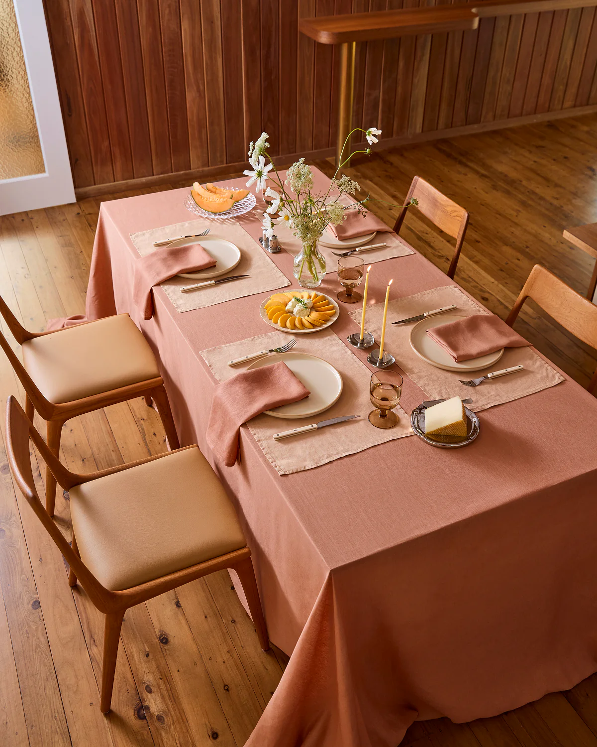 Hazelnut 100% French Flax Linen Tablecloth - Image 3