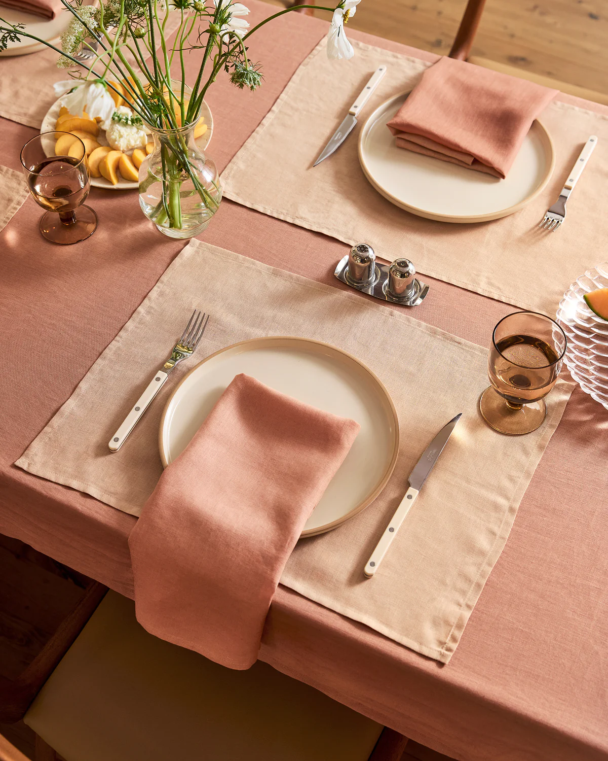 Hazelnut 100% French Flax Linen Tablecloth - Image 4