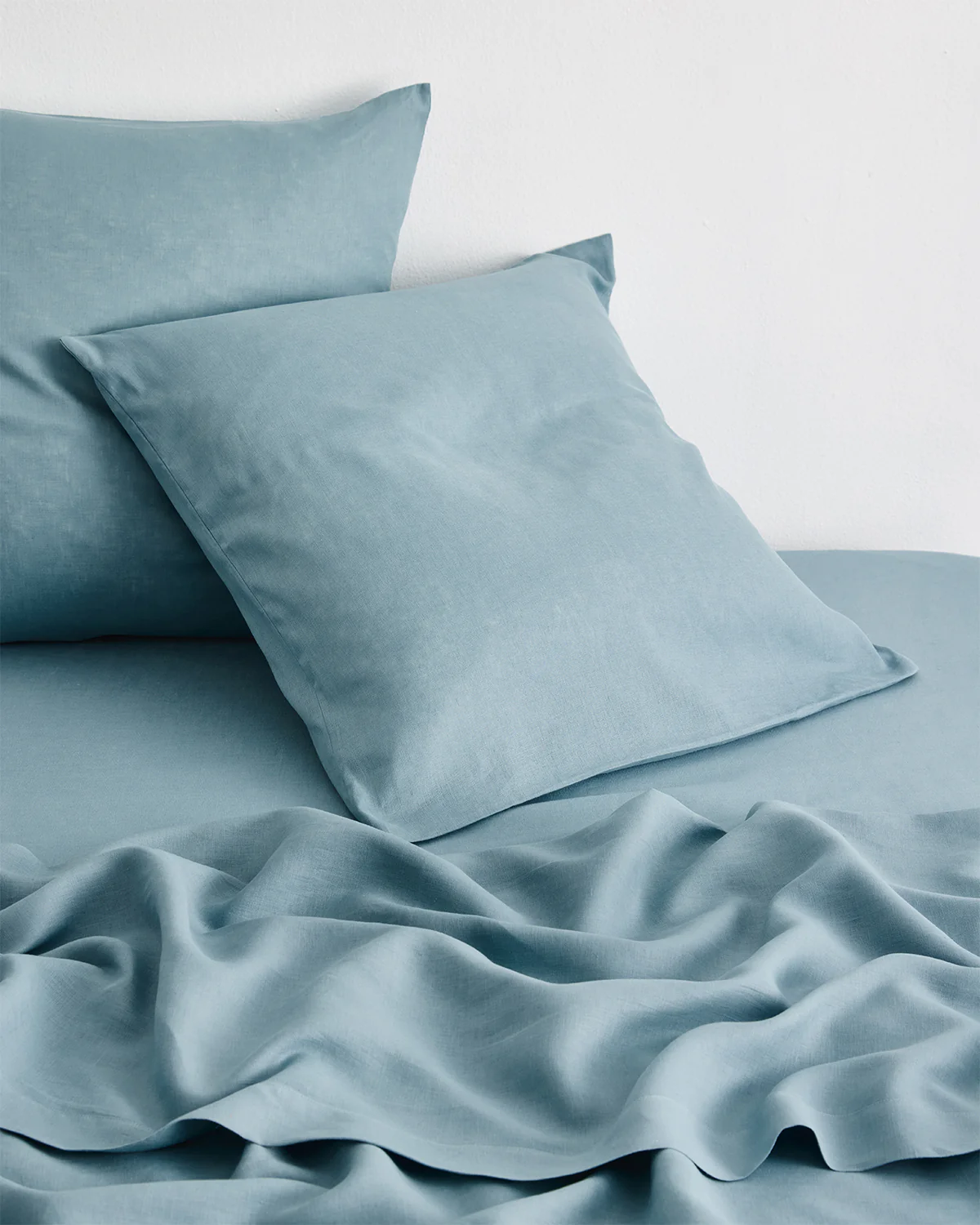 Lagoon 100% French Flax Linen European Pillowcases (Set of Two) - Image 2