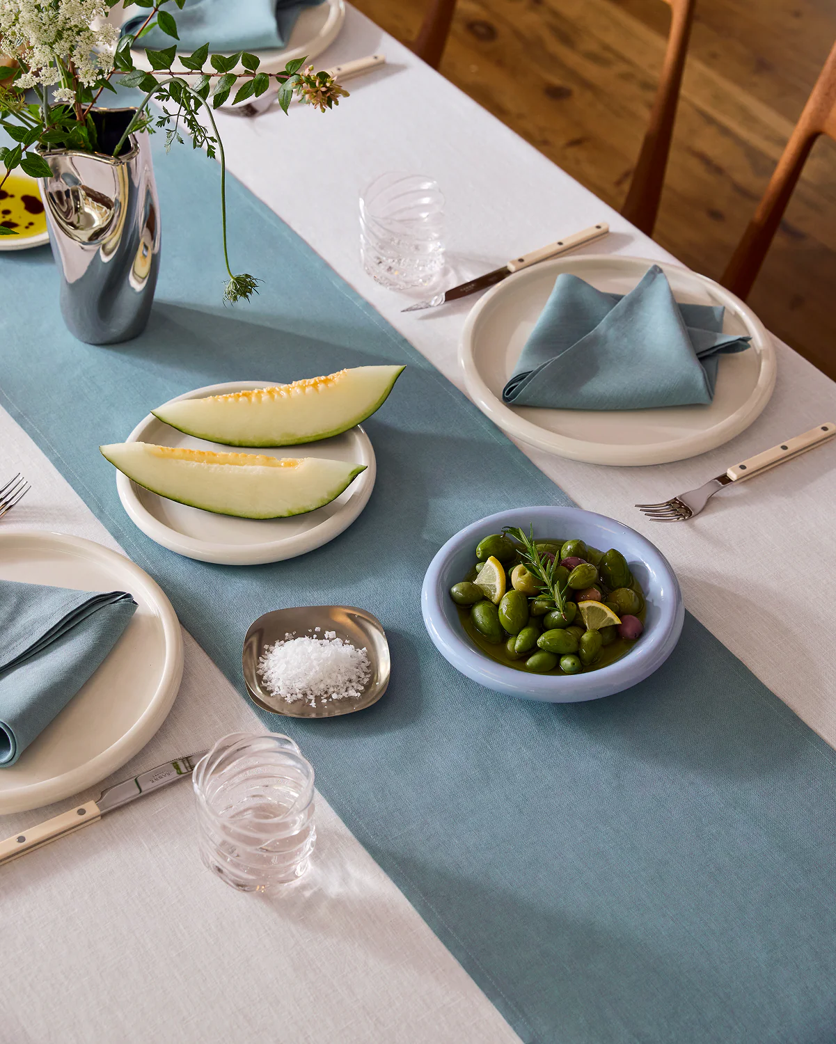 Lagoon 100% French Flax Linen Table Runner - Image 2