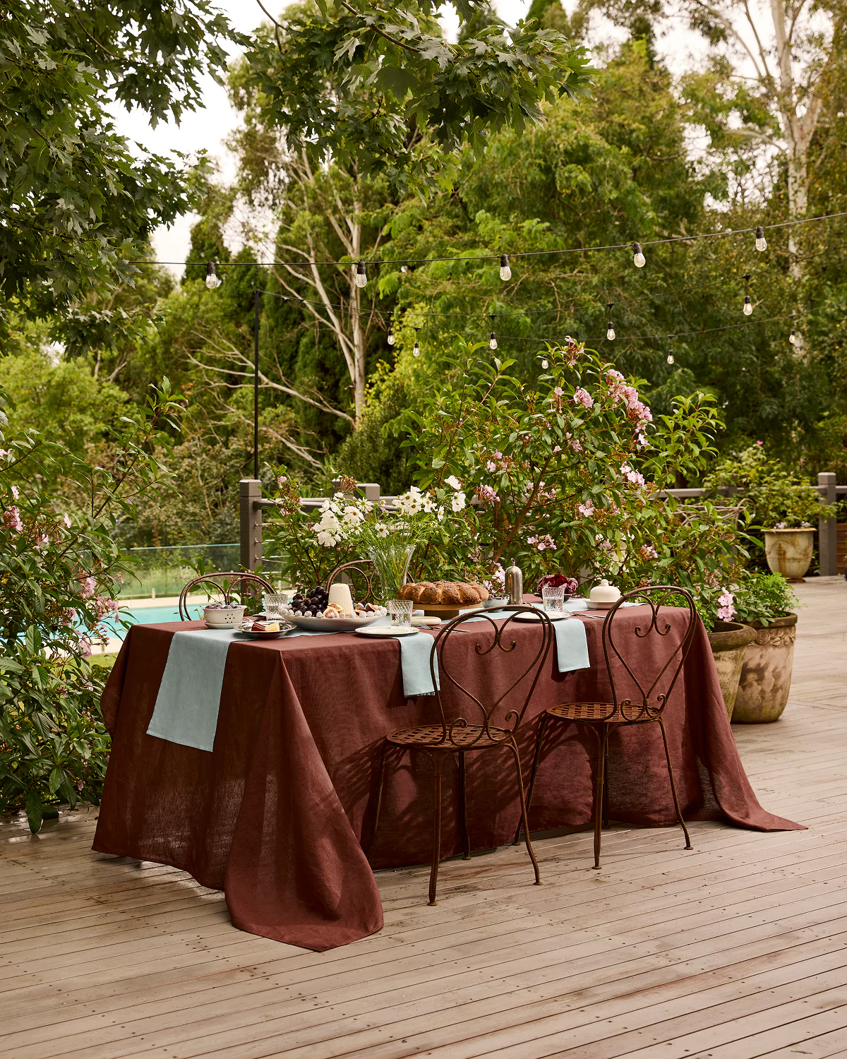 Lagoon 100% French Flax Linen Table Runner - Image 4