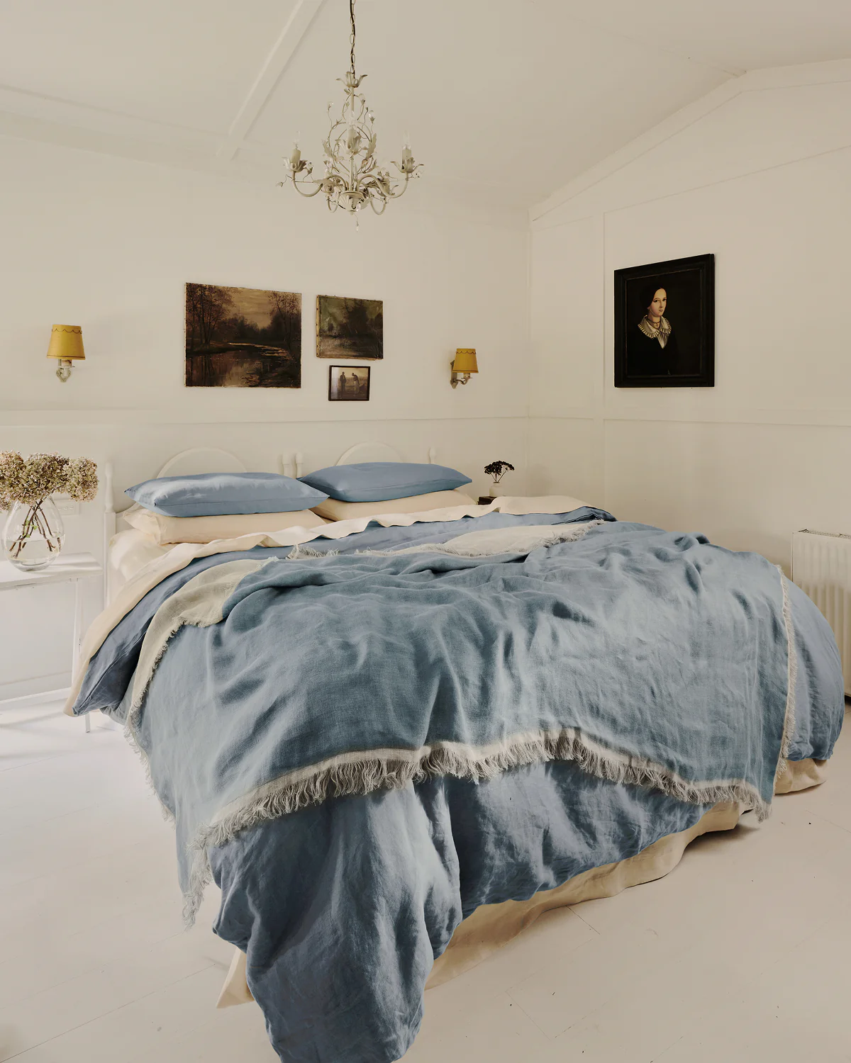 Lagoon & Crème 100% French Flax Linen Muslin Throw - Image 2
