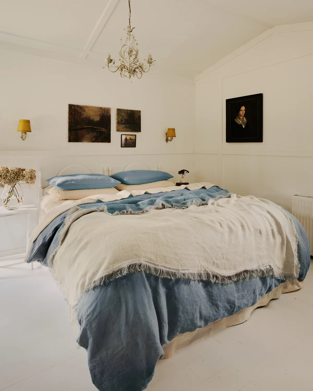 Lagoon & Crème 100% French Flax Linen Muslin Throw - Image 3