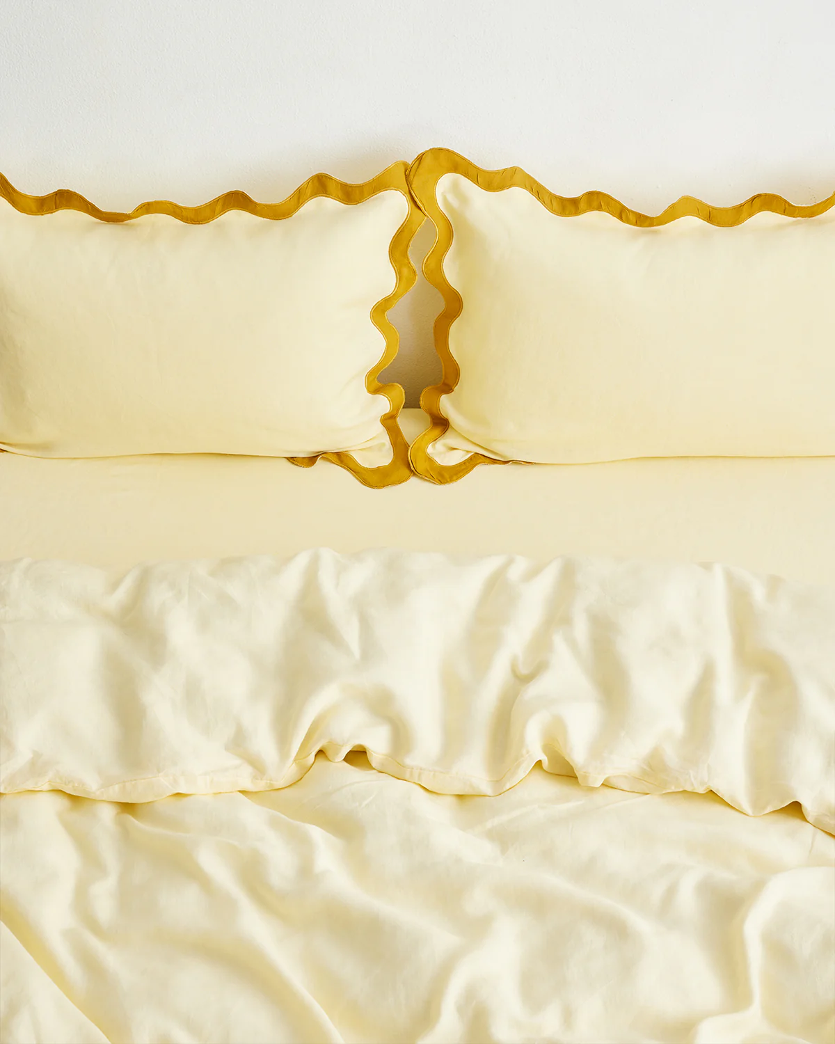 Limoncello & Turmeric 100% French Flax Linen Scalloped Pillowcases (Set of Two) - Image 4