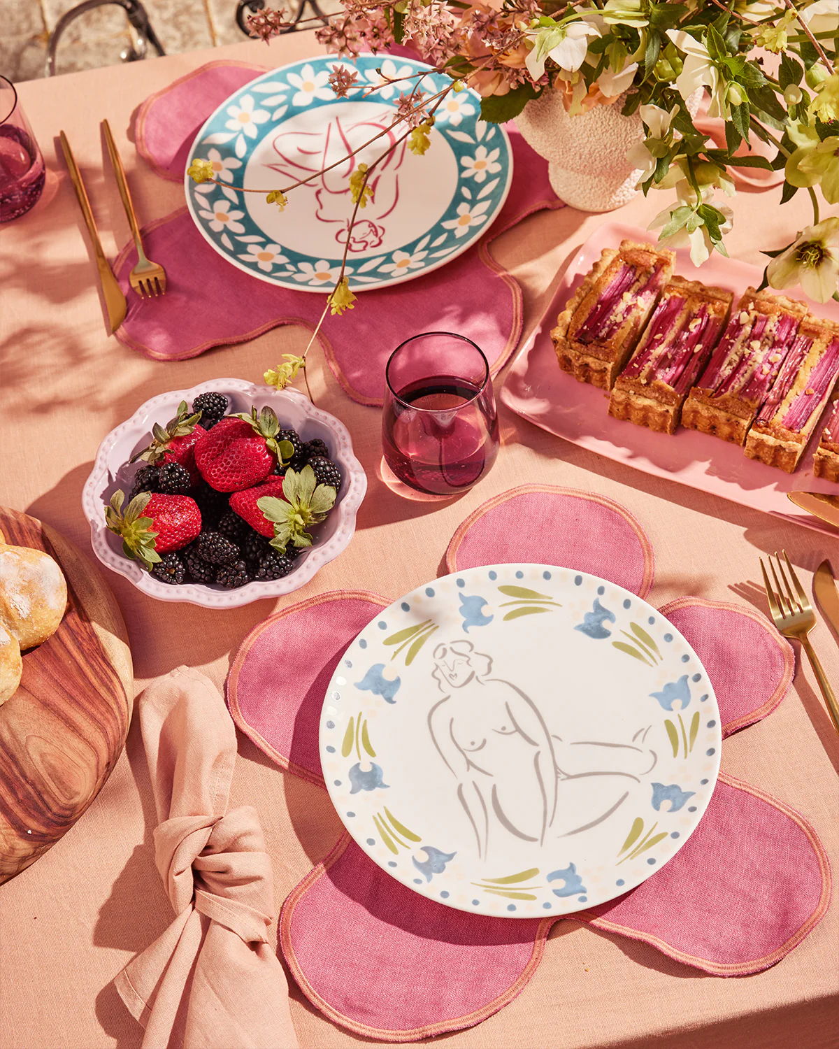 Liv & Dom x Bed Threads 'Fanciful Tulip' Ceramic Dinner Plate - Image 3