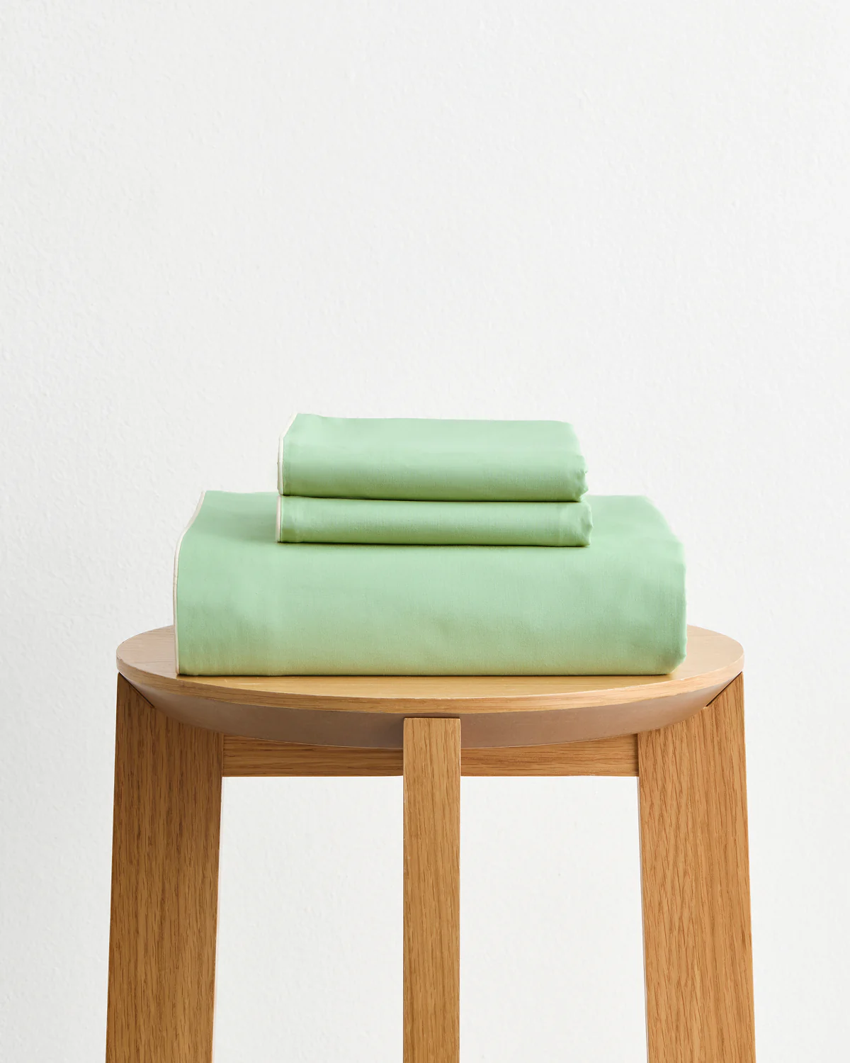 Moss, Apple & Vanilla Piped 100% Organic Cotton Duvet Cover Set - Image 2