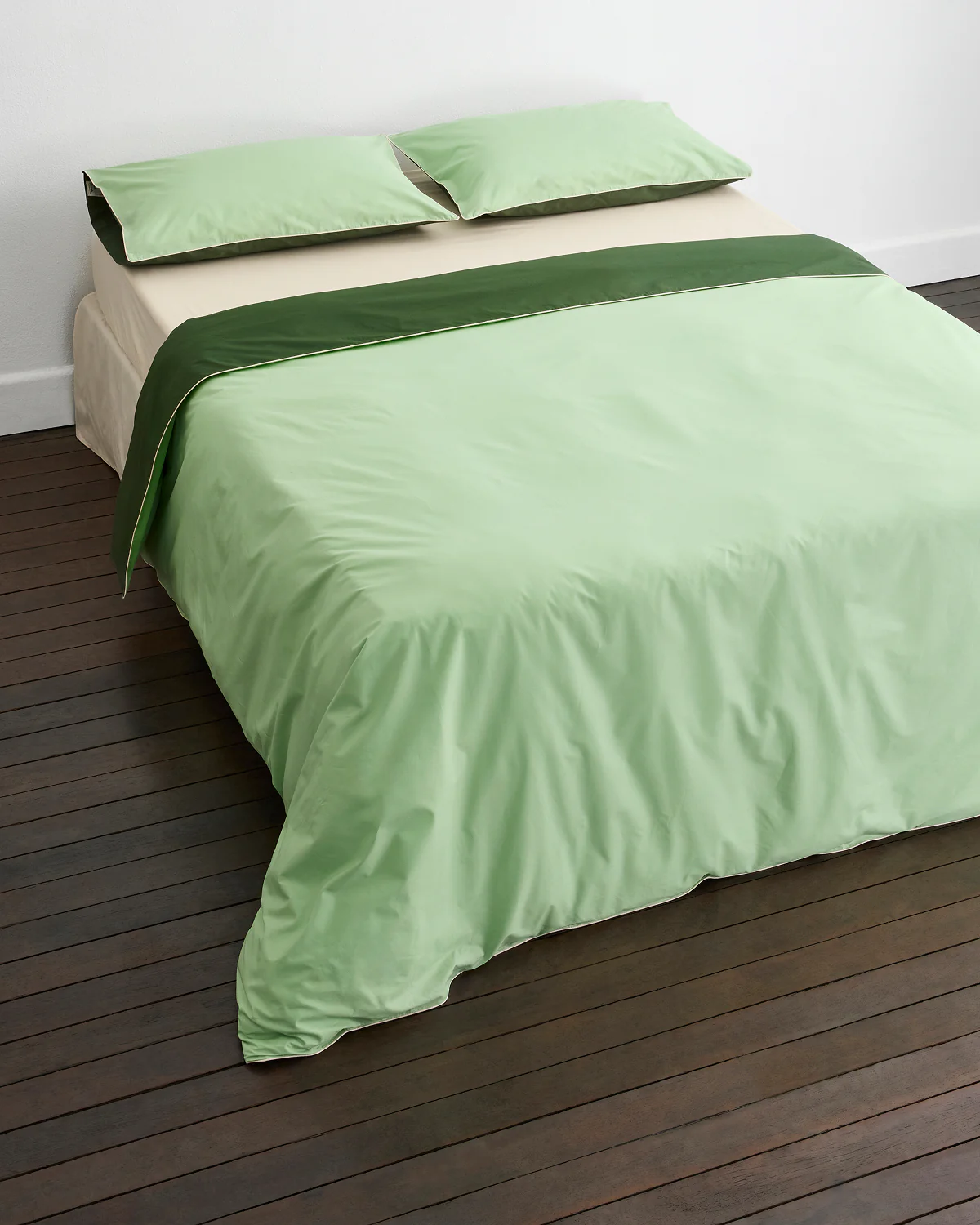 Moss, Apple & Vanilla Piped 100% Organic Cotton Duvet Cover - Image 4