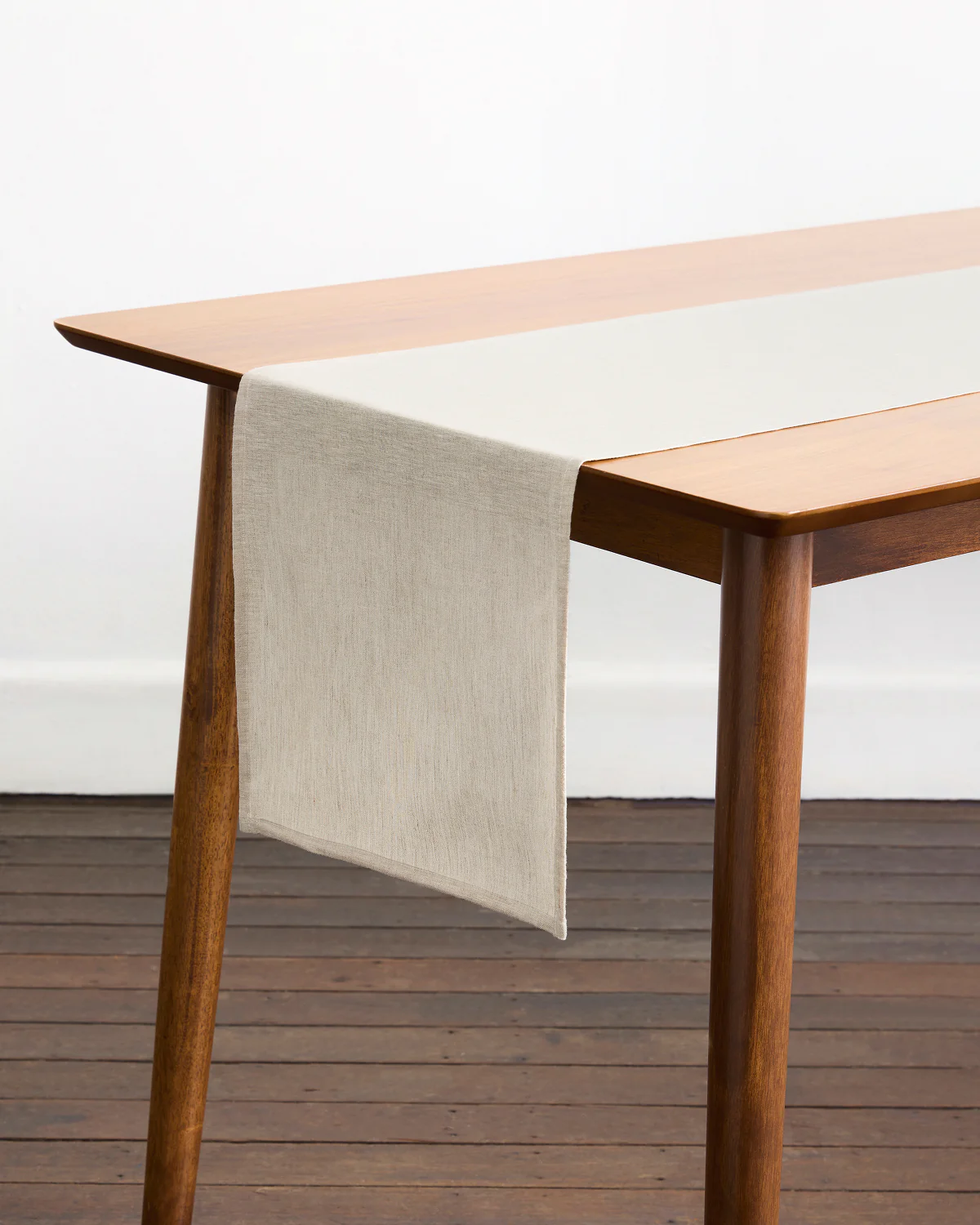 Oatmeal 100% French Flax Linen Table Runner - Image 4
