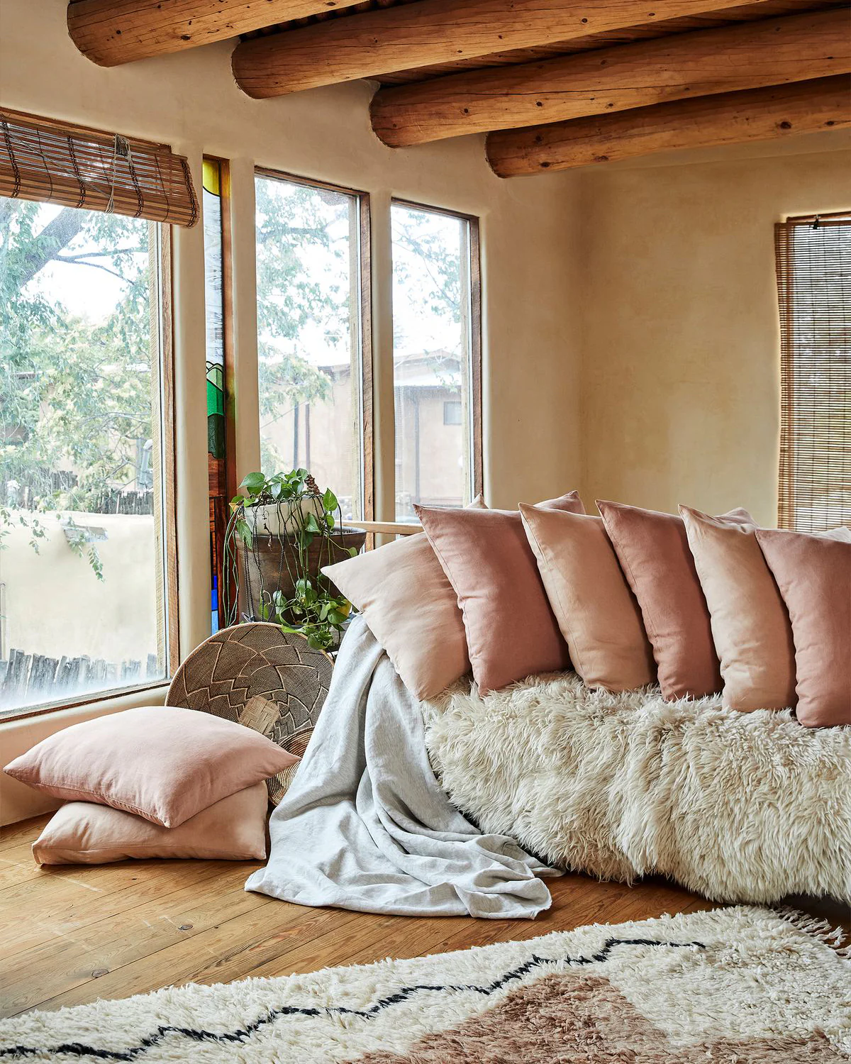 Oatmeal 100% French Flax Linen Throw - Image 3