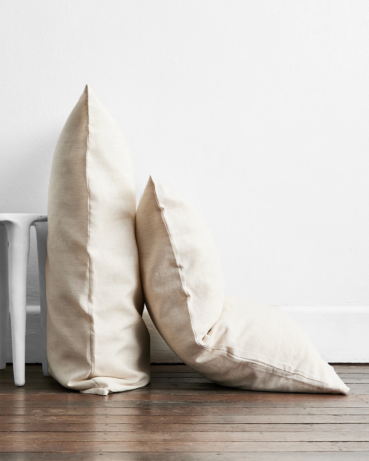 Oatmeal & White Stripe 100% French Flax Linen Bedding Bundle - Image 6