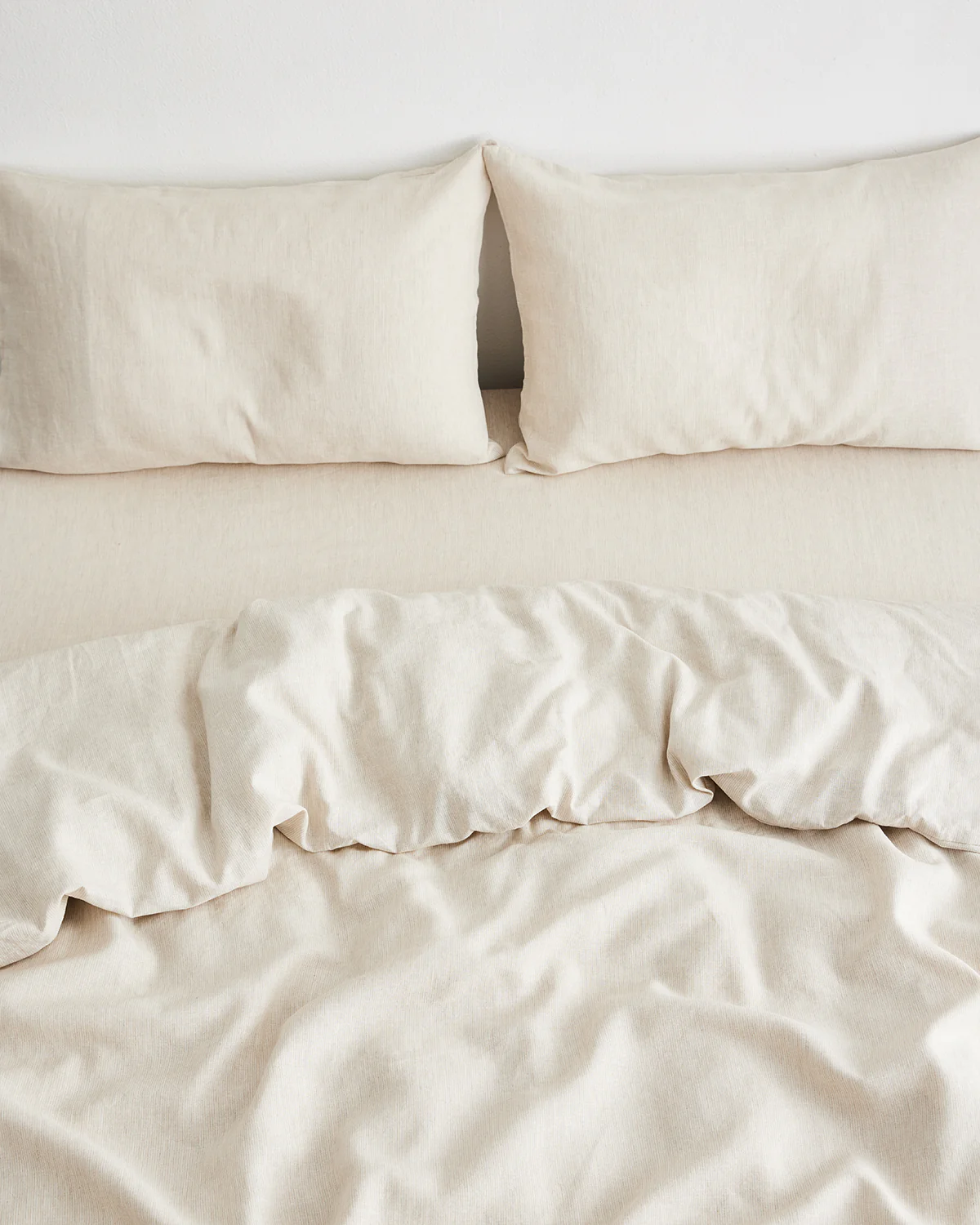 Oatmeal & White Stripe 100% French Flax Linen Duvet Cover - Image 3