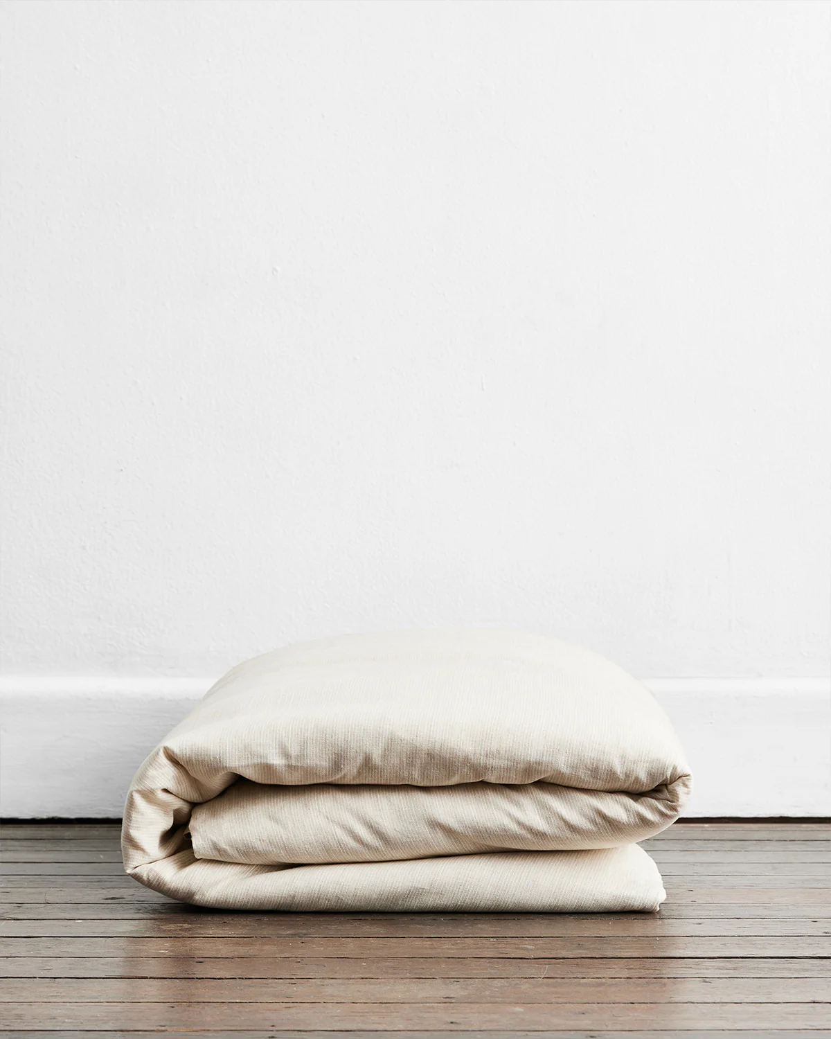 Oatmeal & White Stripe 100% French Flax Linen Bedding Bundle - Image 3