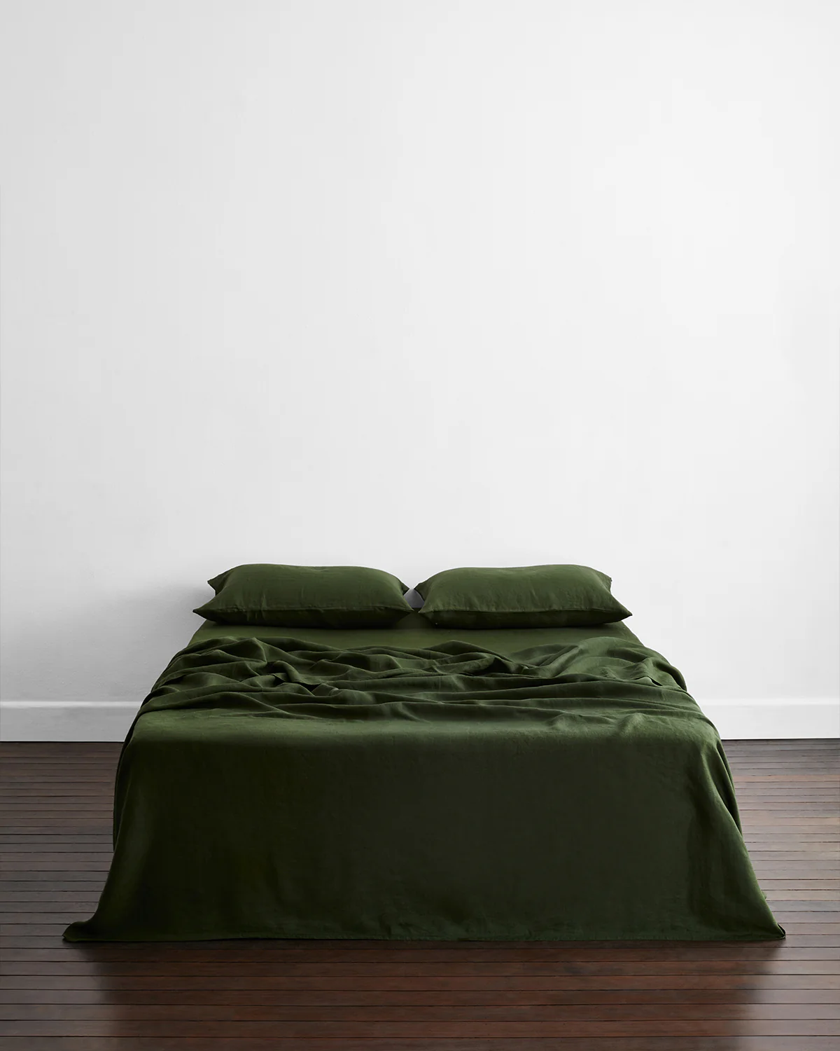 Olive 100% French Flax Linen Flat Sheet - Image 3