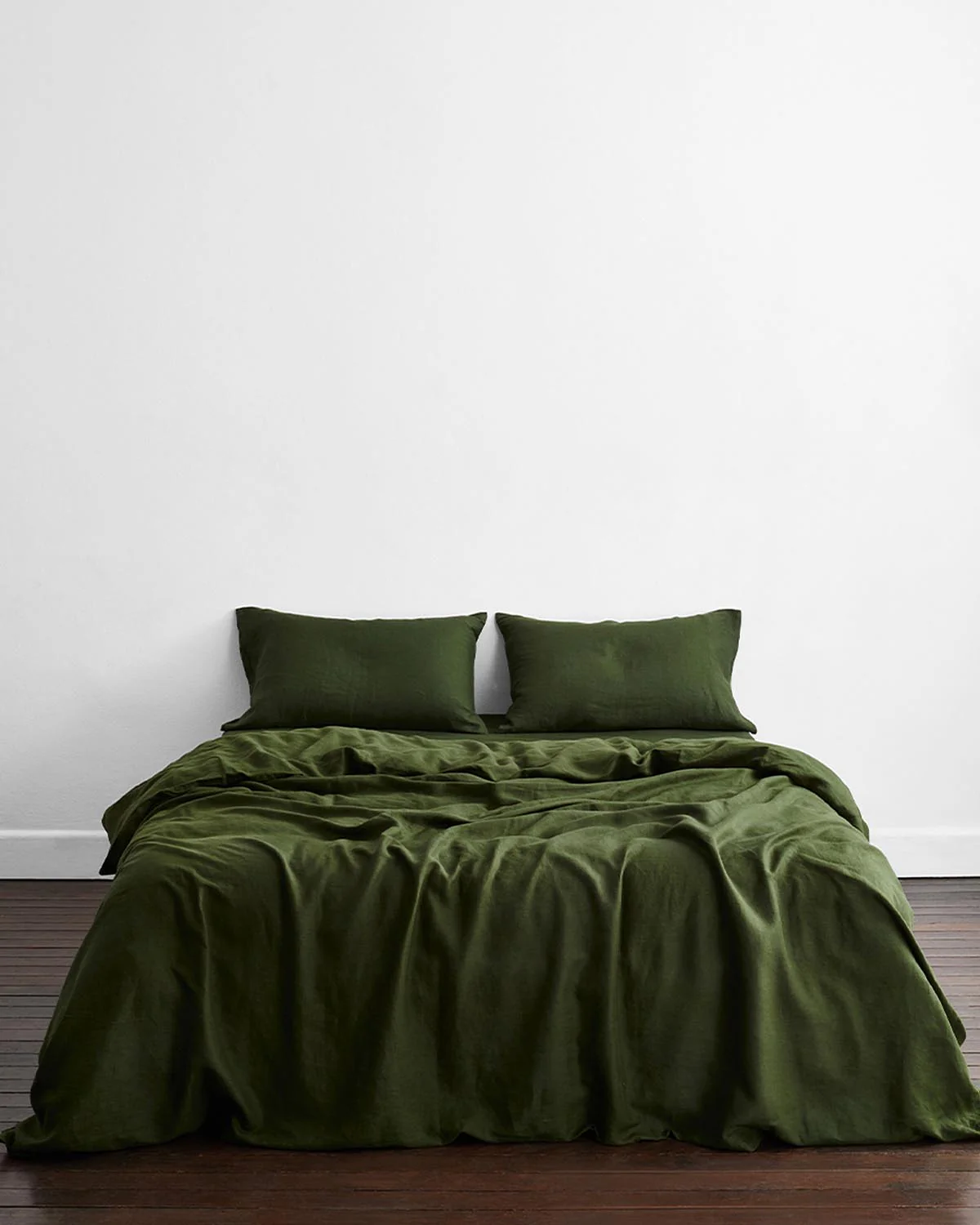 Olive 100% French Flax Linen Pillowcases (Set of Two) - Image 3
