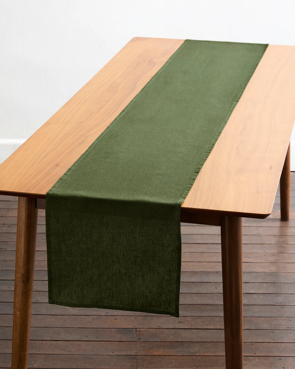 Olive 100% French Flax Linen Table Runner - Image 5