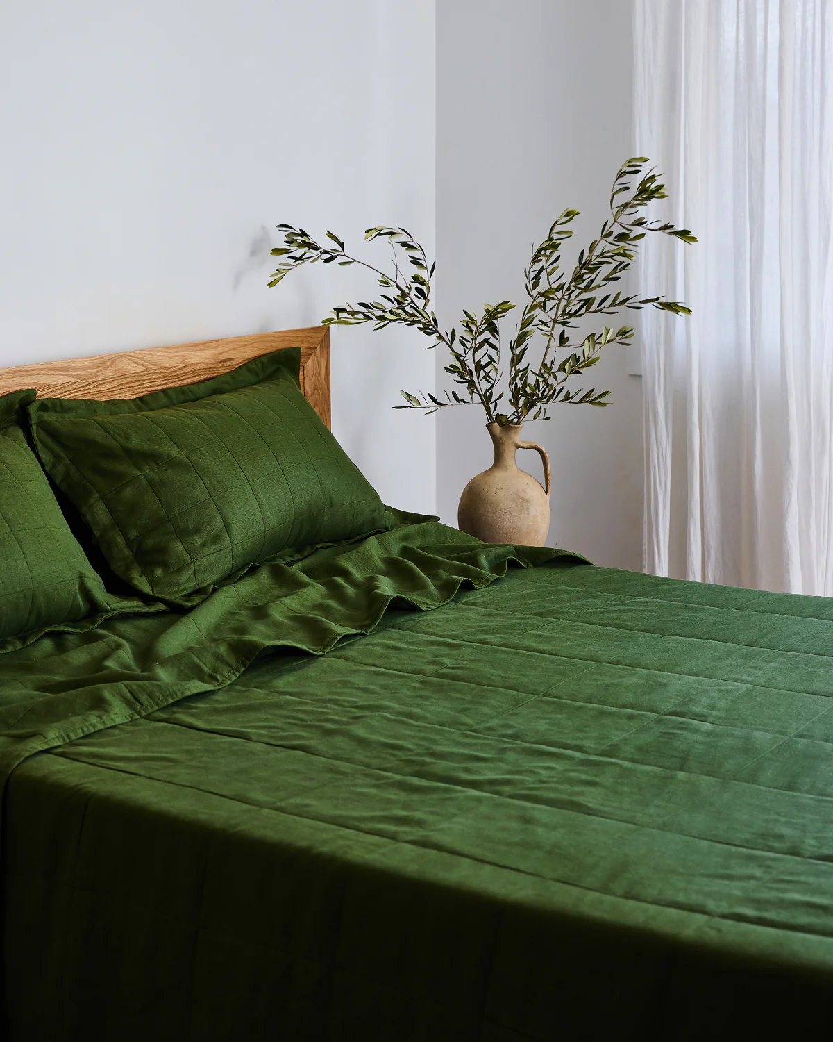 Olive Quilted Pillowcases (Set of Two) - Image 3