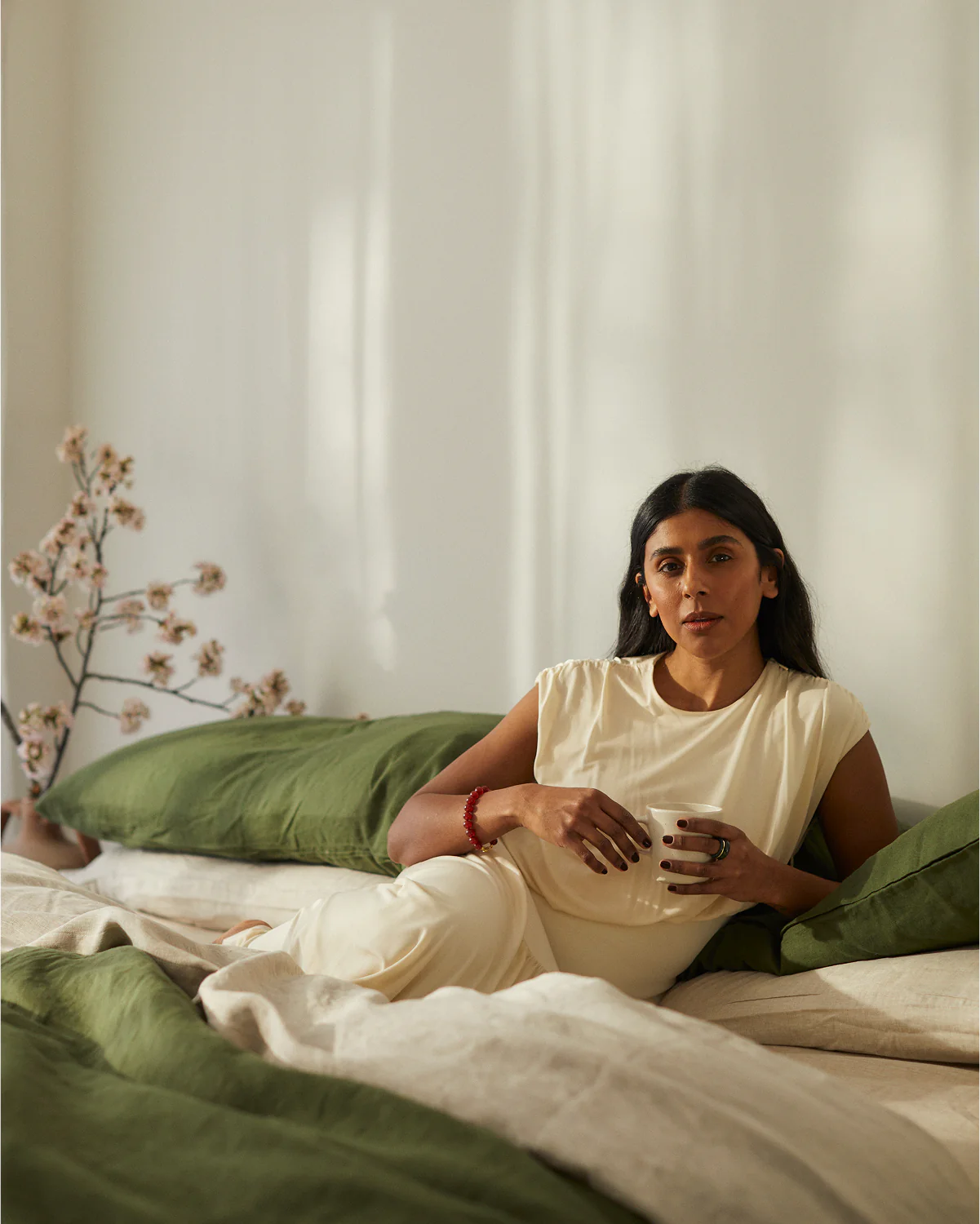 Olive & Oatmeal 100% French Flax Linen Bedding Bundle - Image 2