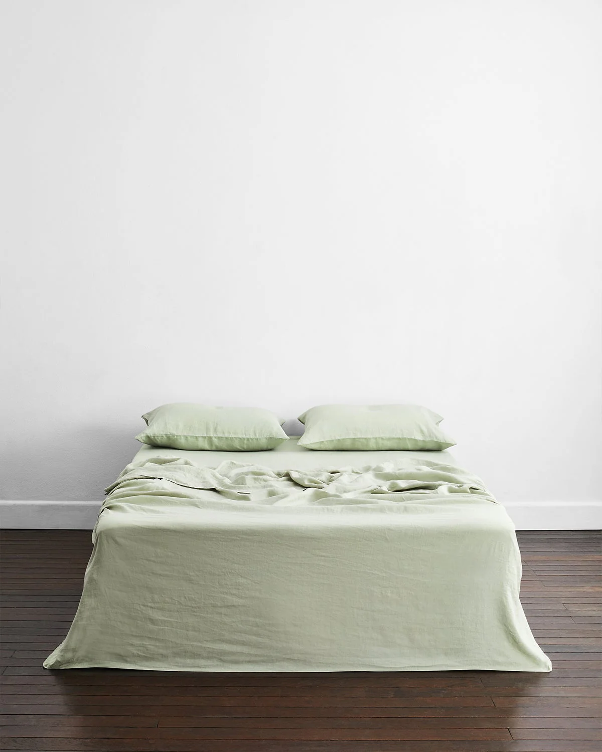 Olive Stripe & Sage 100% French Flax Linen Bedding Bundle - Image 5
