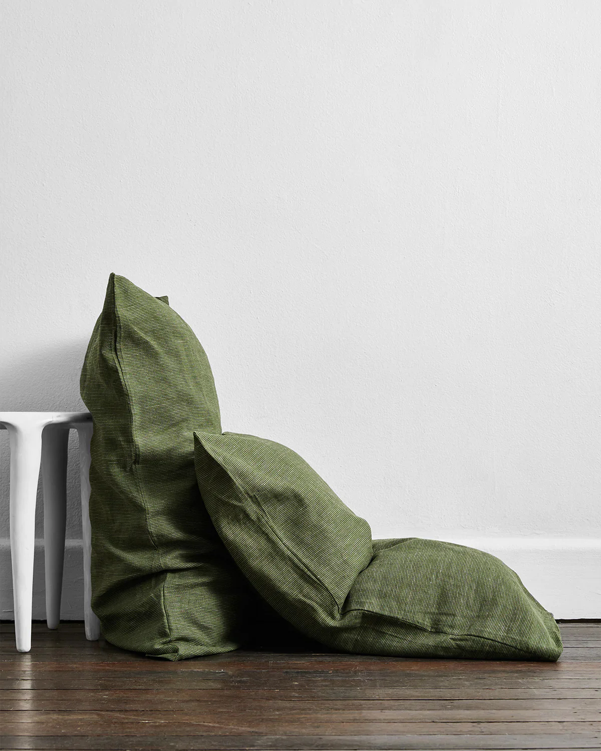 Olive Stripe, Terracotta & Oatmeal 100% French Flax Linen Bedding Bundle - Image 7